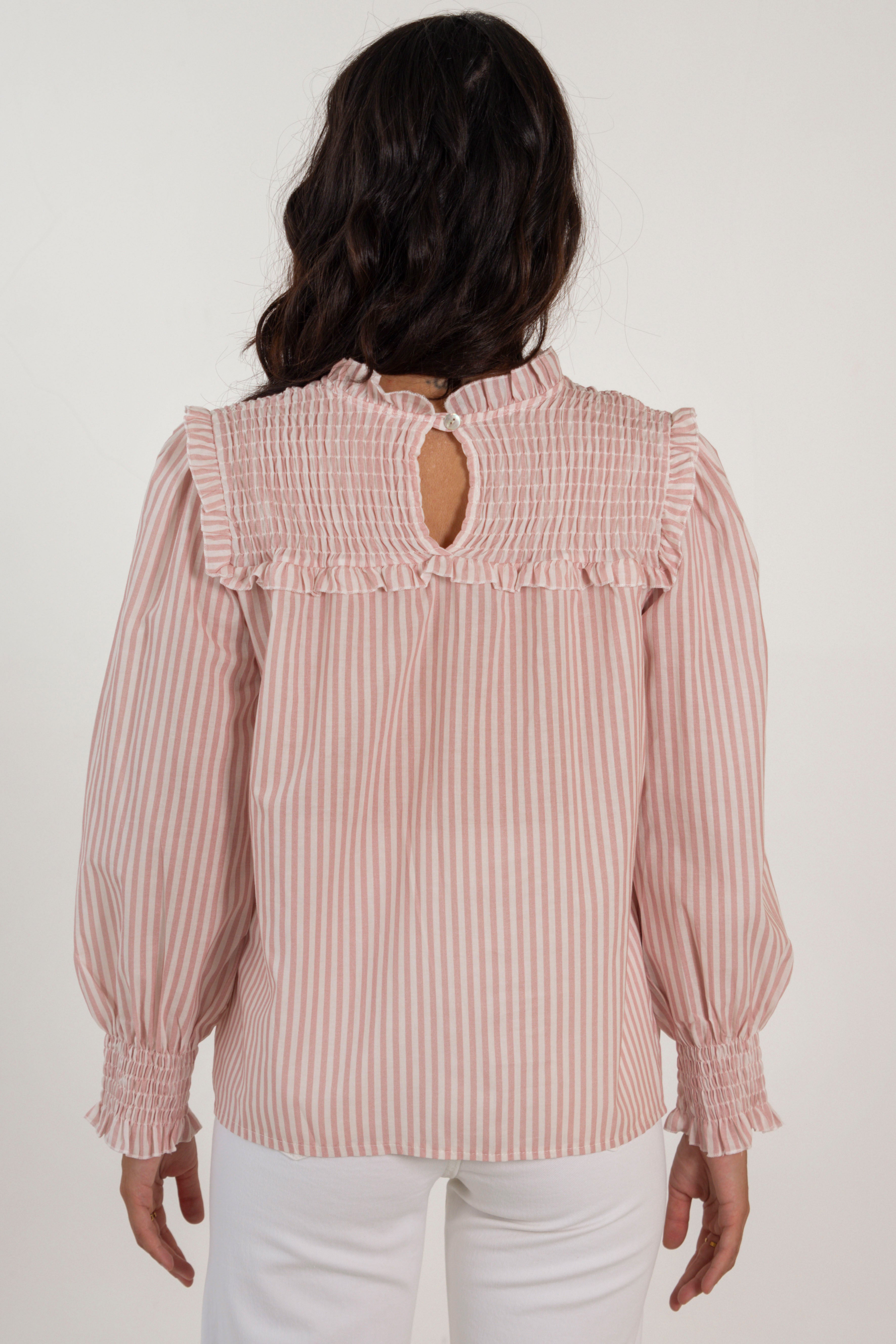 ANA SHIRT // PINK STRIPES