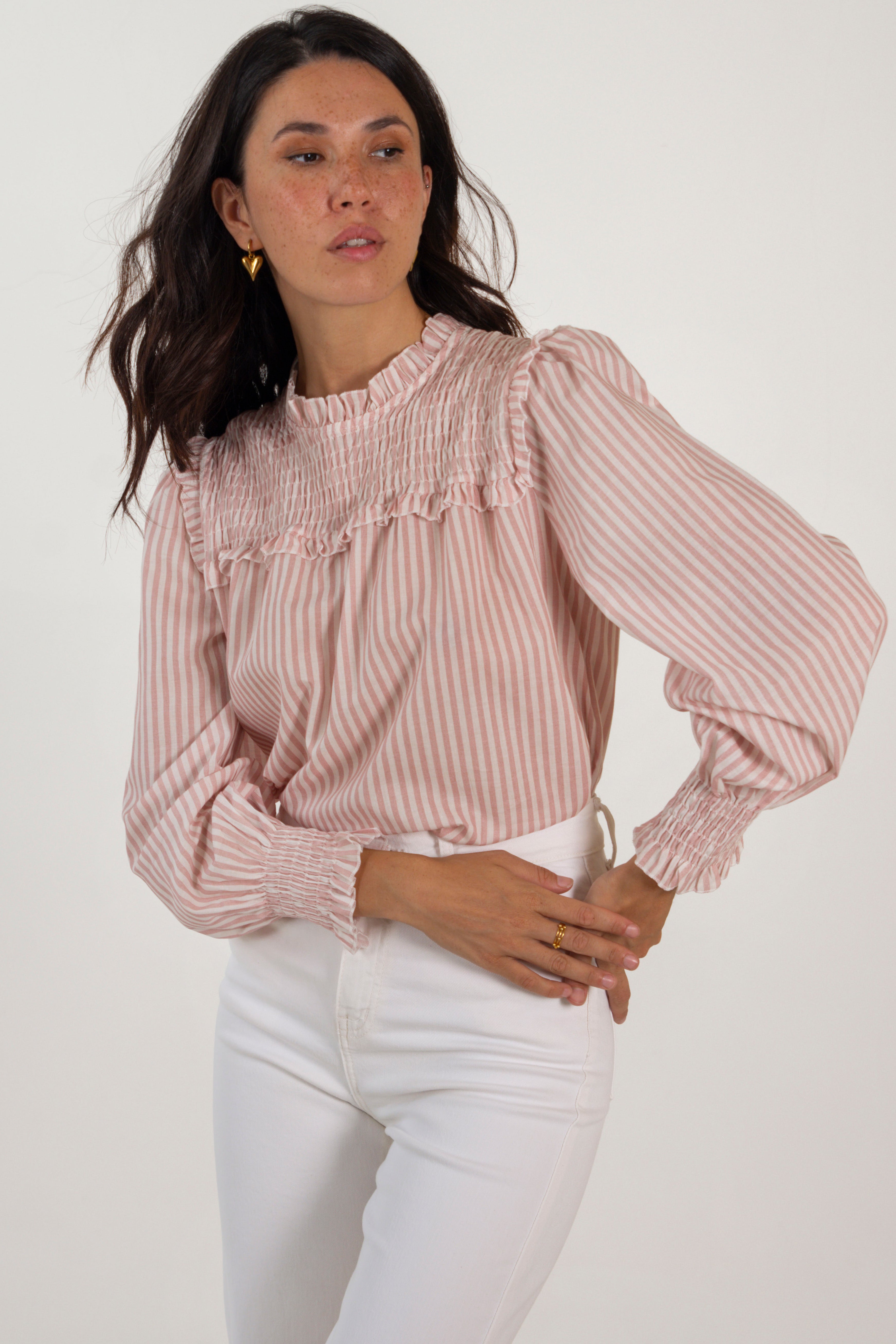 ANA SHIRT // PINK STRIPES