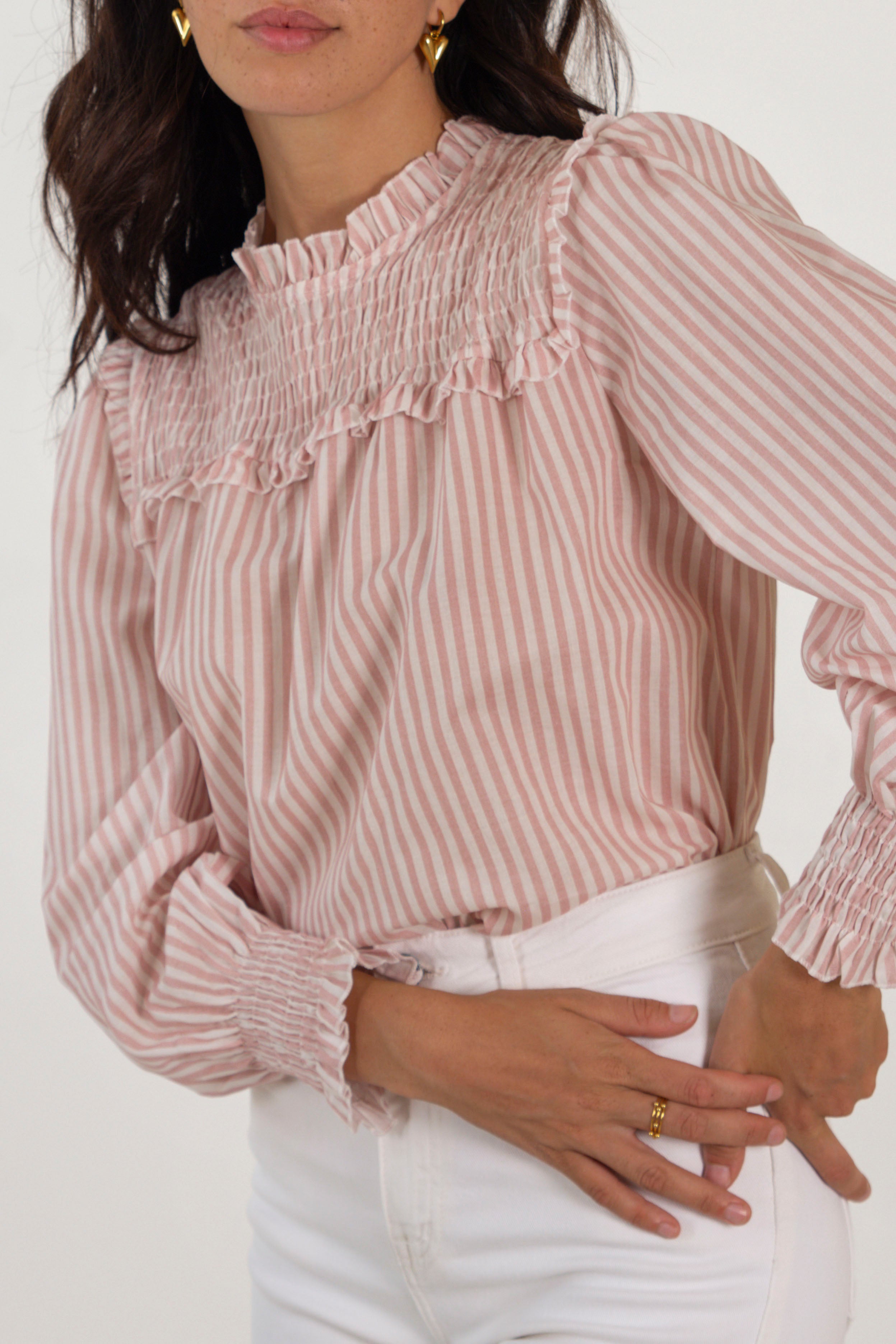 ANA SHIRT // PINK STRIPES