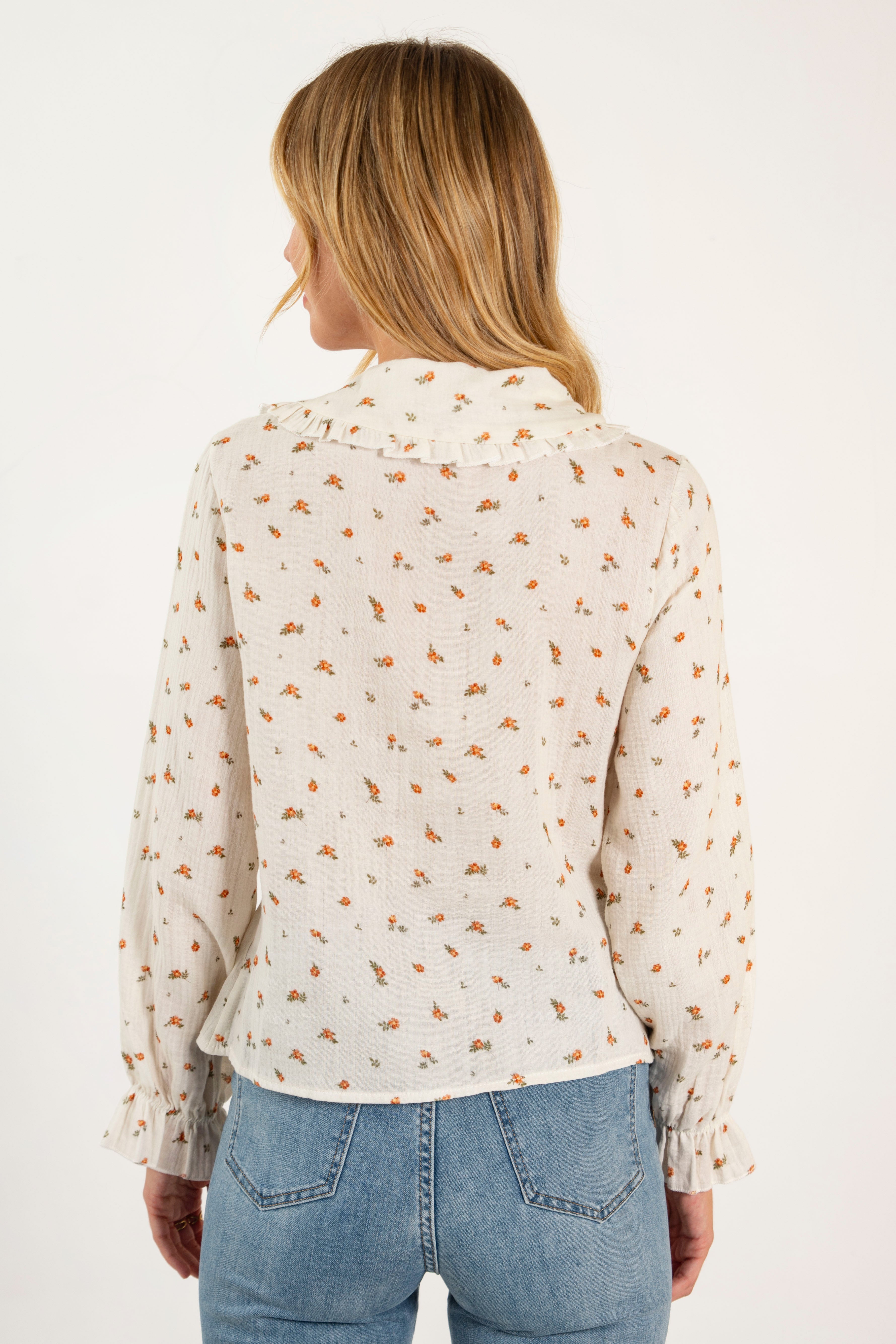 LAURA SHIRT // ORANGE FLOWERS