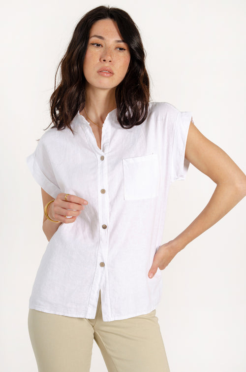 MAR SHIRT // WHITE LINEN image 1