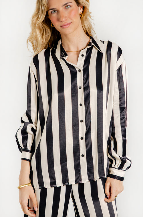 TATIANA SHIRT // BLACK STRIPES image 1