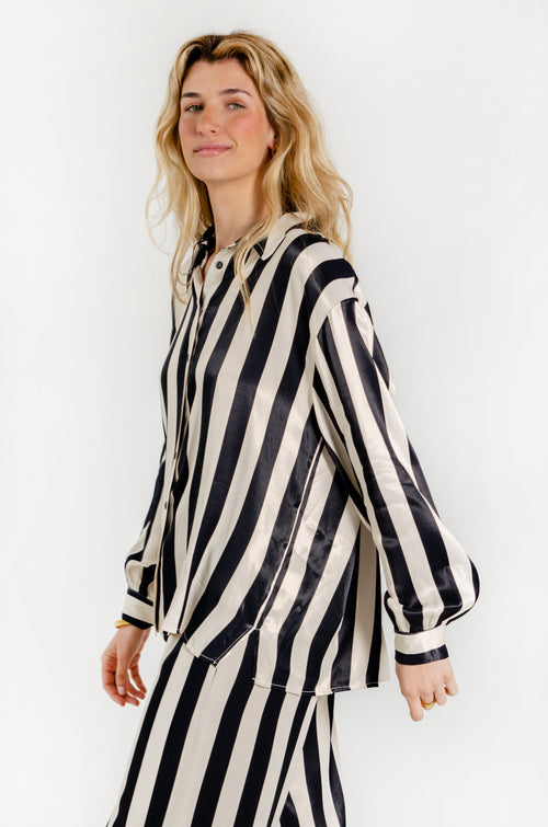 TATIANA SHIRT // BLACK STRIPES image 1