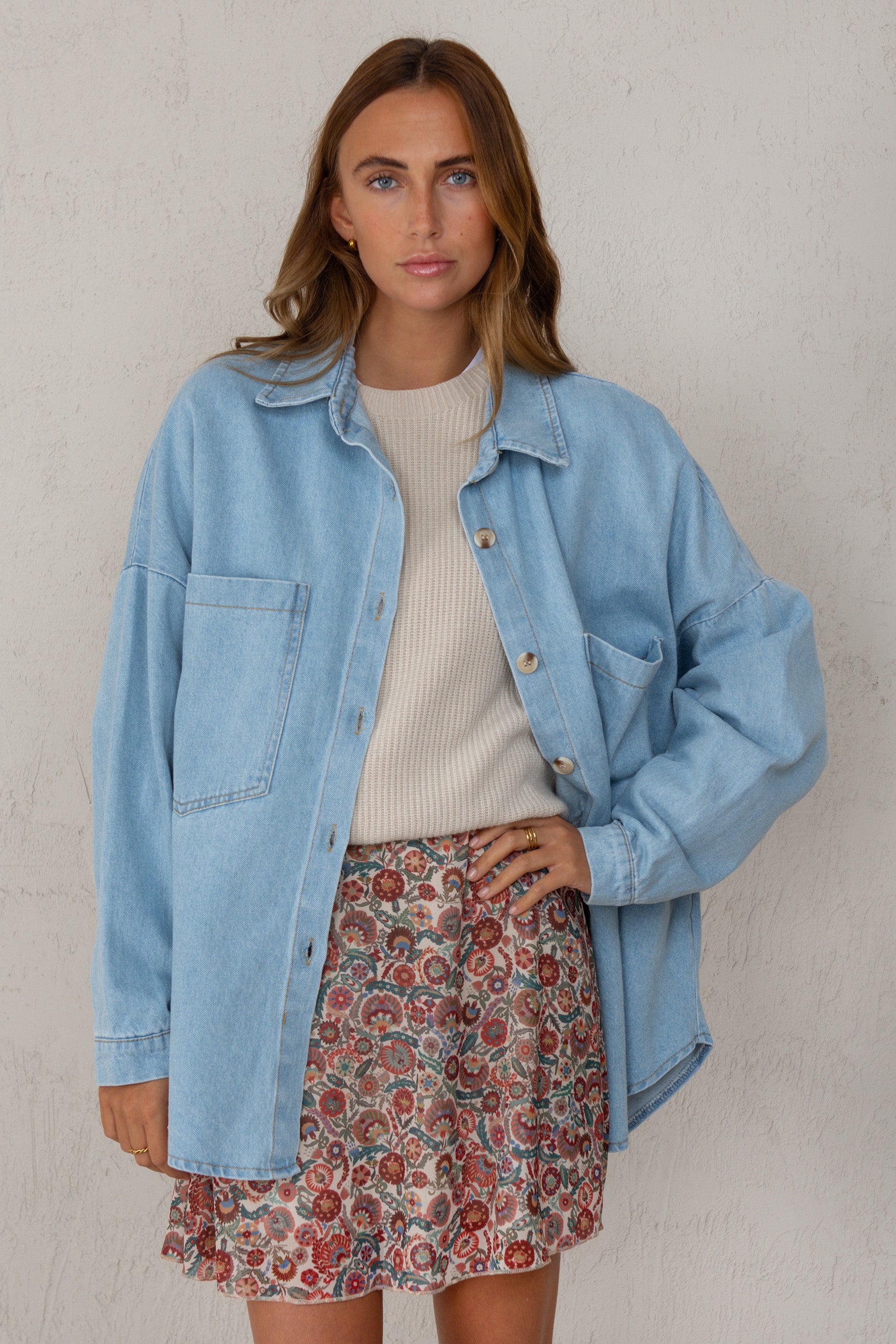 CHAQUETA CELIA // DENIM CLARO