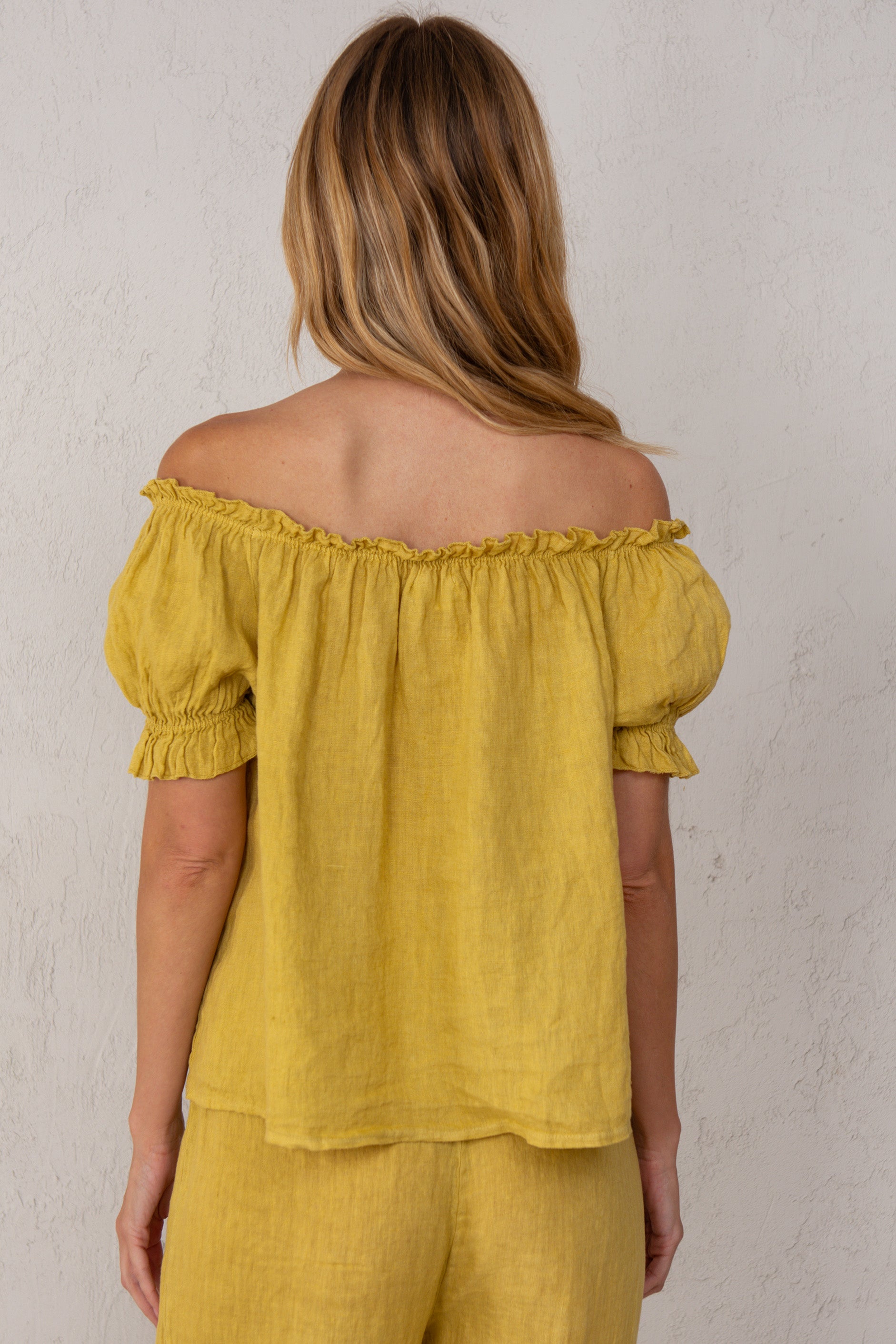 CAMISA CLAUDIA // LINO MOSTAZA // ON DEMAND