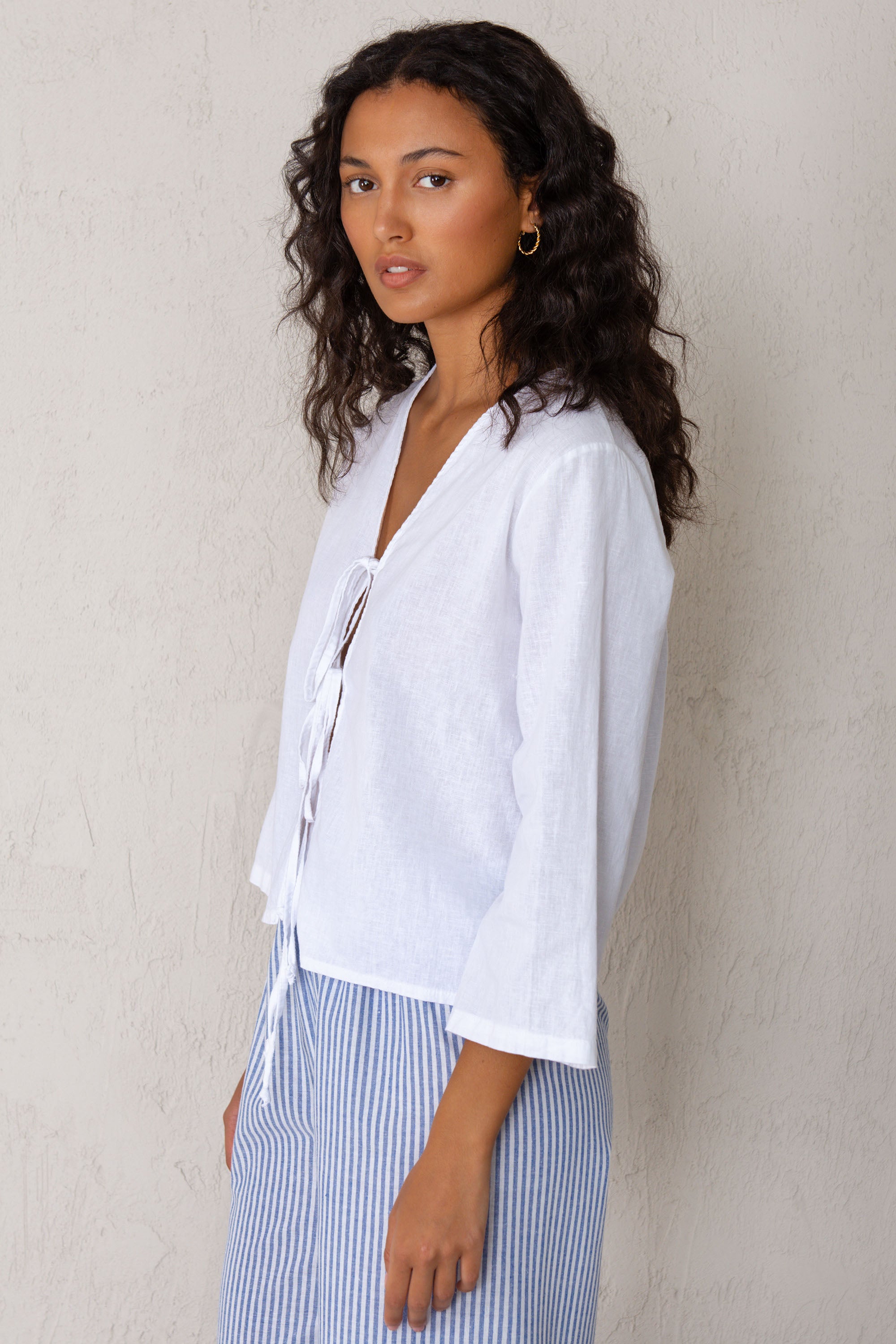 ELENA SHIRT // WHITE LINEN