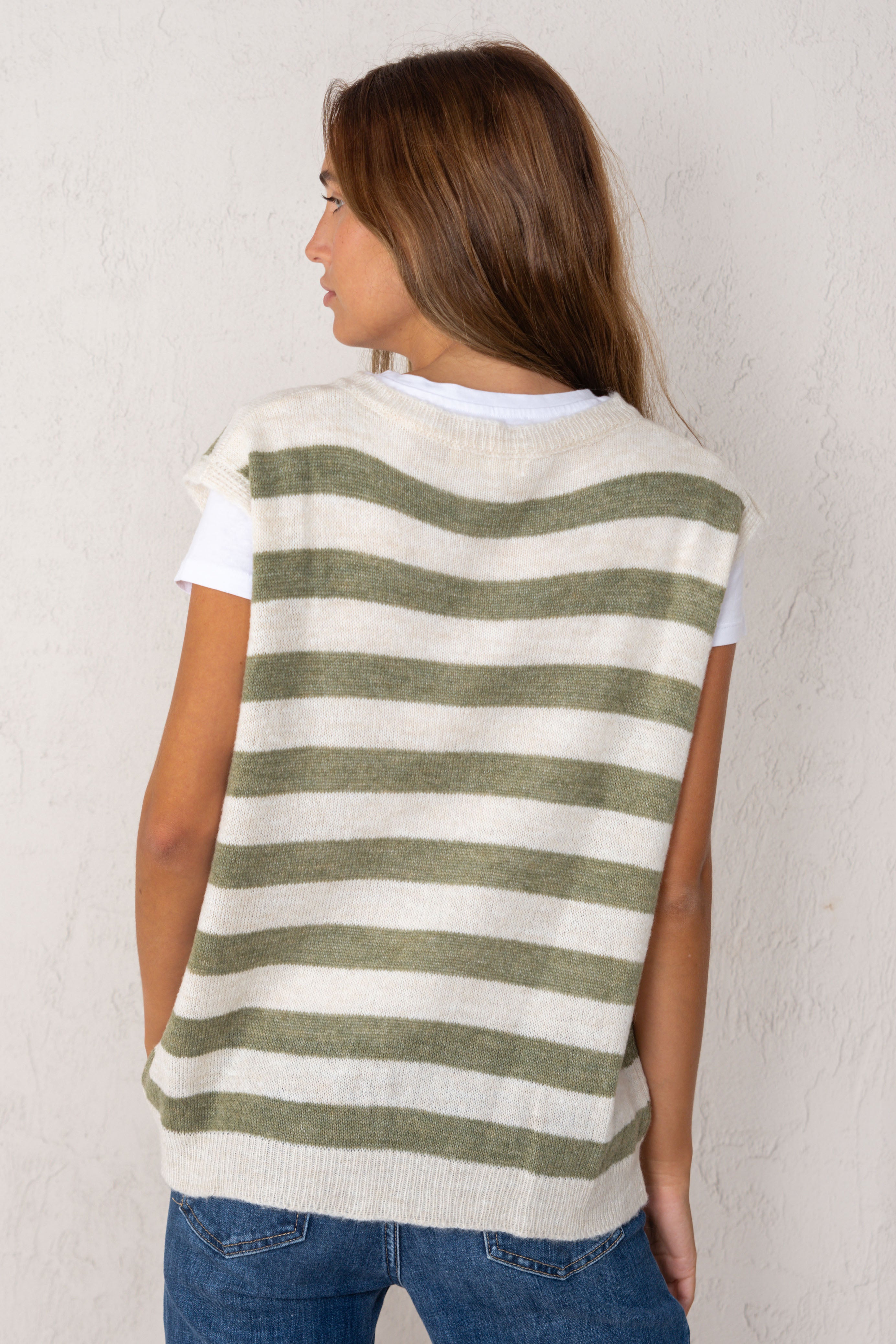 CHALECO VALENTINA // RAYAS VERDE