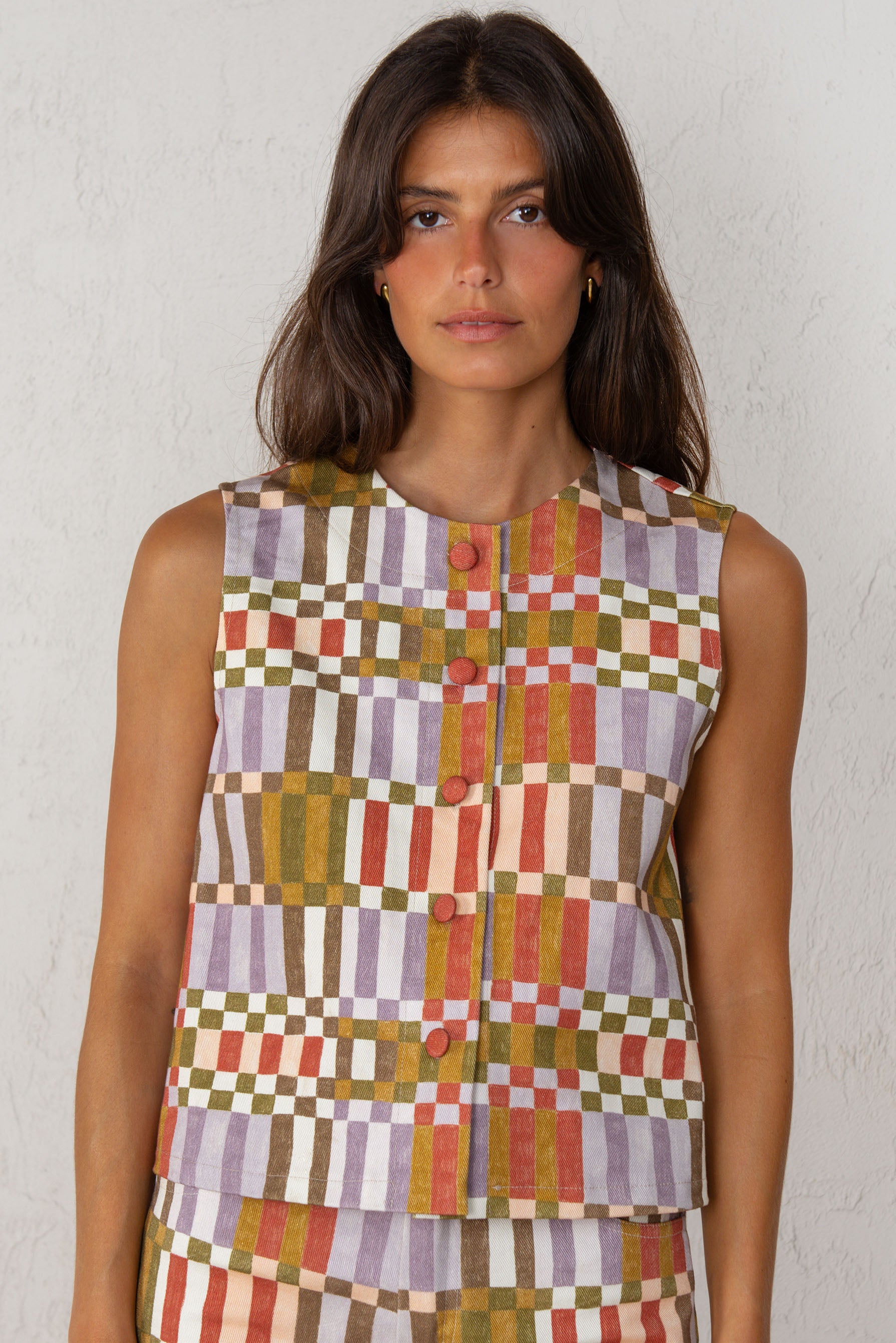 MIA VEST // GREEN CHECK