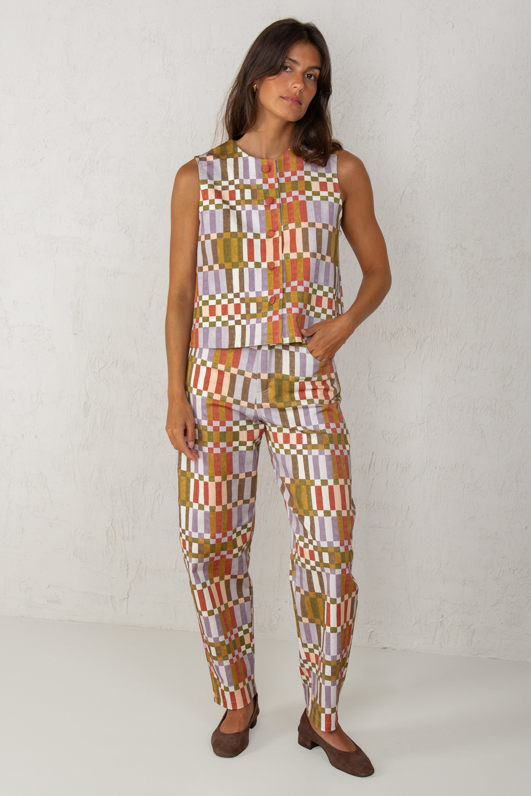 MIA VEST // GREEN CHECK