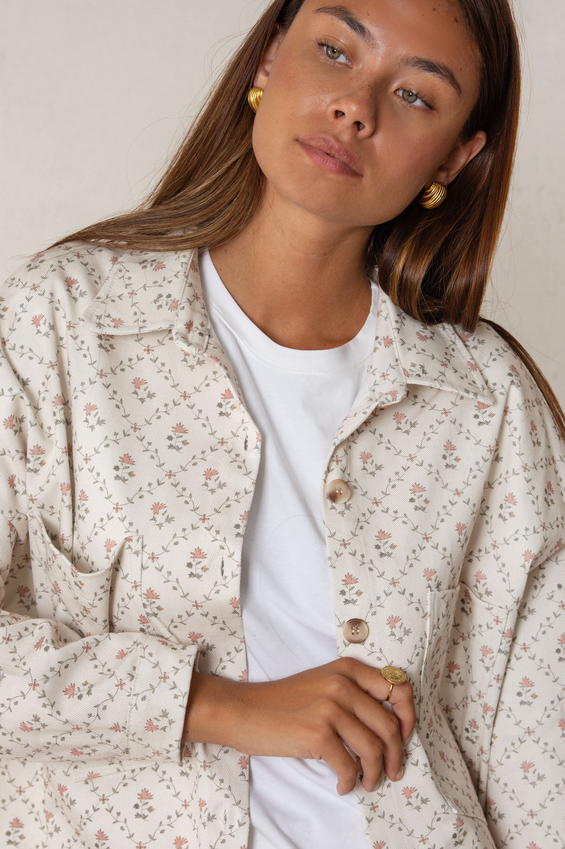 CHAQUETA CELIA // FLORES ROSA