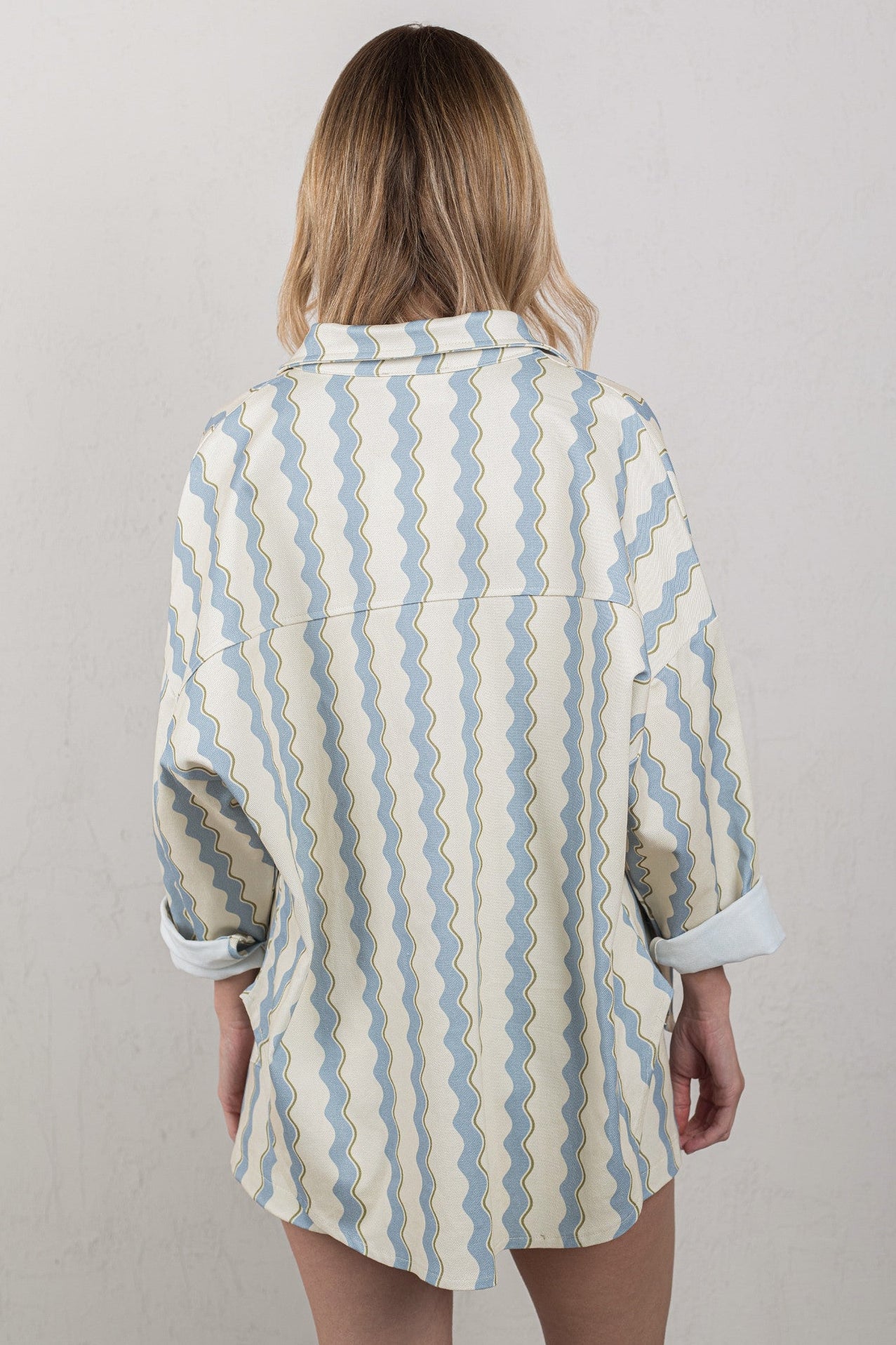 CHAQUETA CELIA // OLAS AZUL CIELO