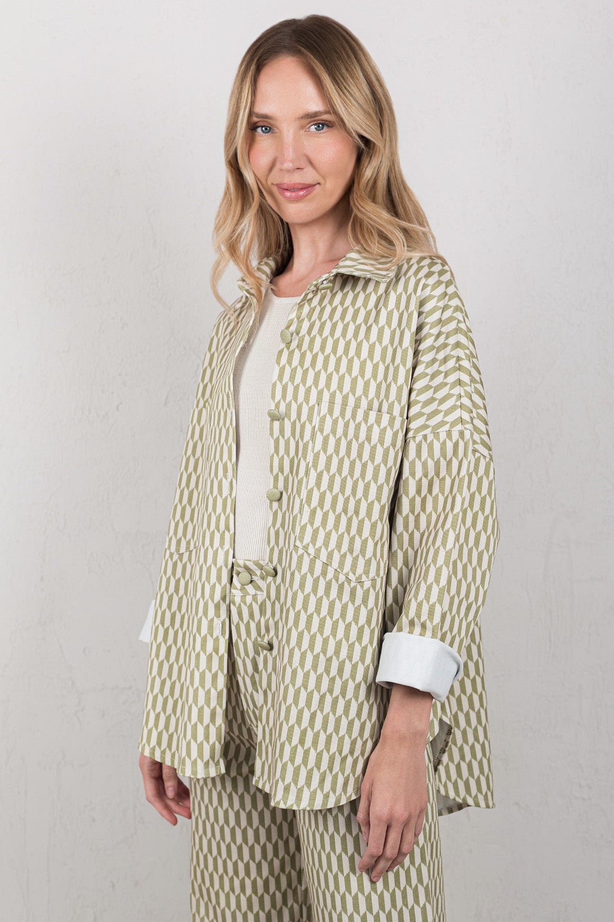 CHAQUETA CELIA // ROMBOS VERDES