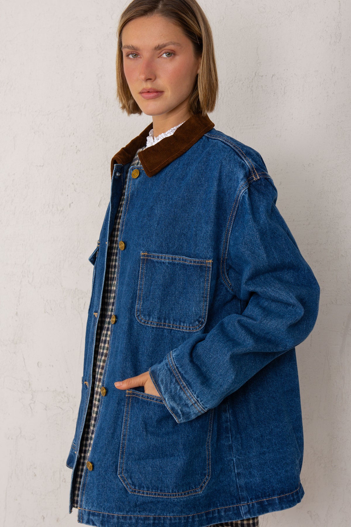 CHAQUETA PAULA // DENIM OSCURO