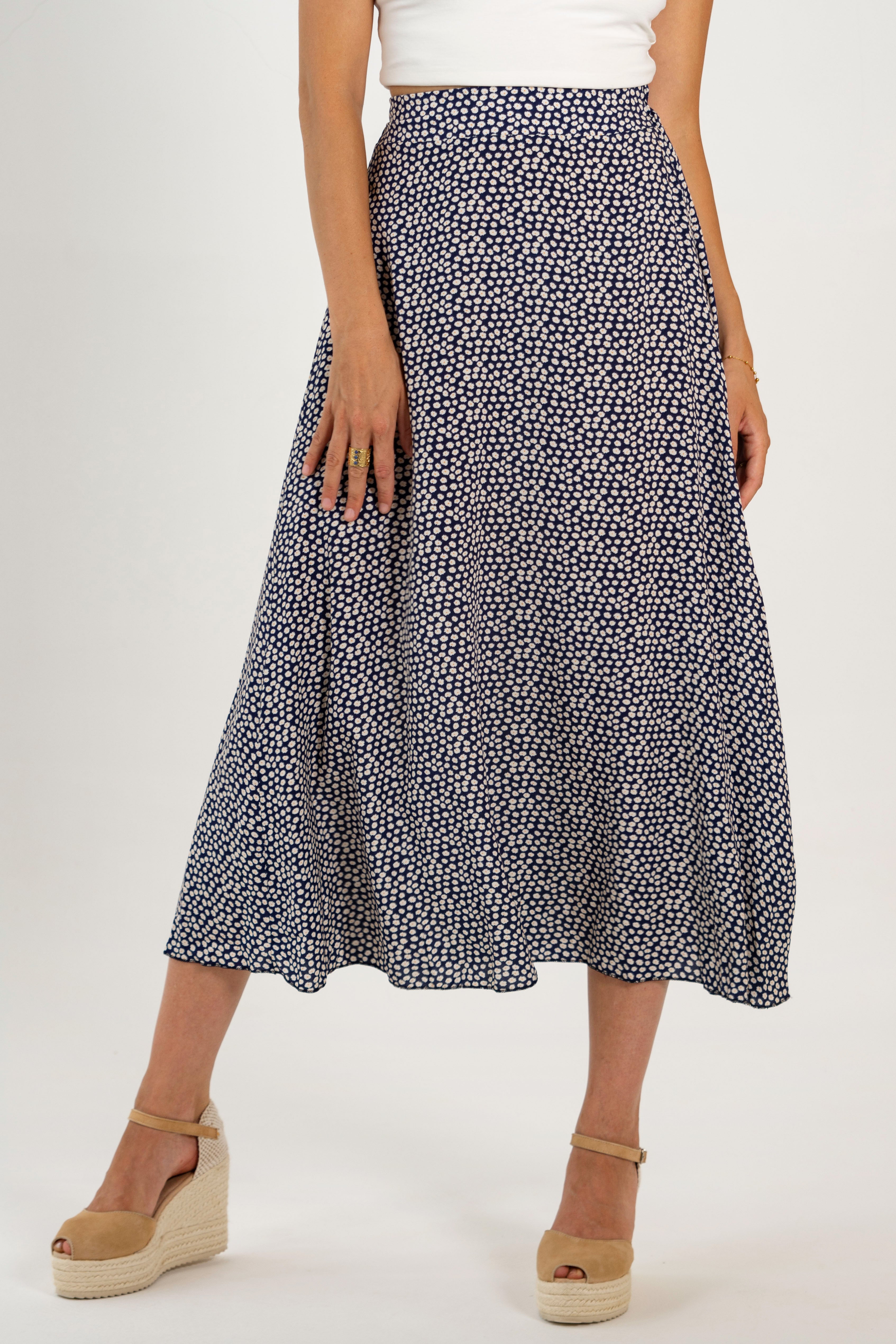 CARLA SKIRT // DARK BLUE FLOWERS