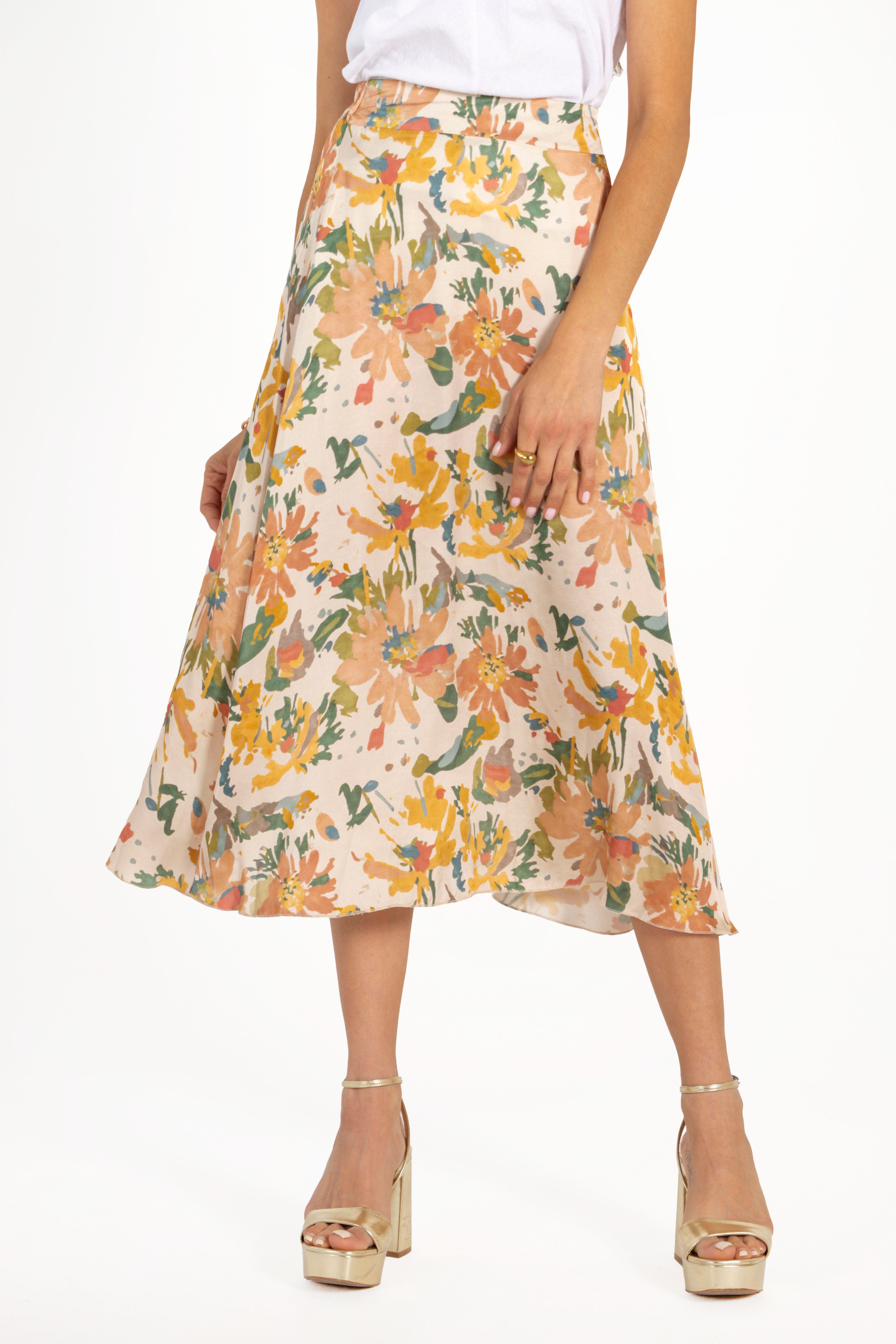 CARLA SKIRT // PINK FLOWERS