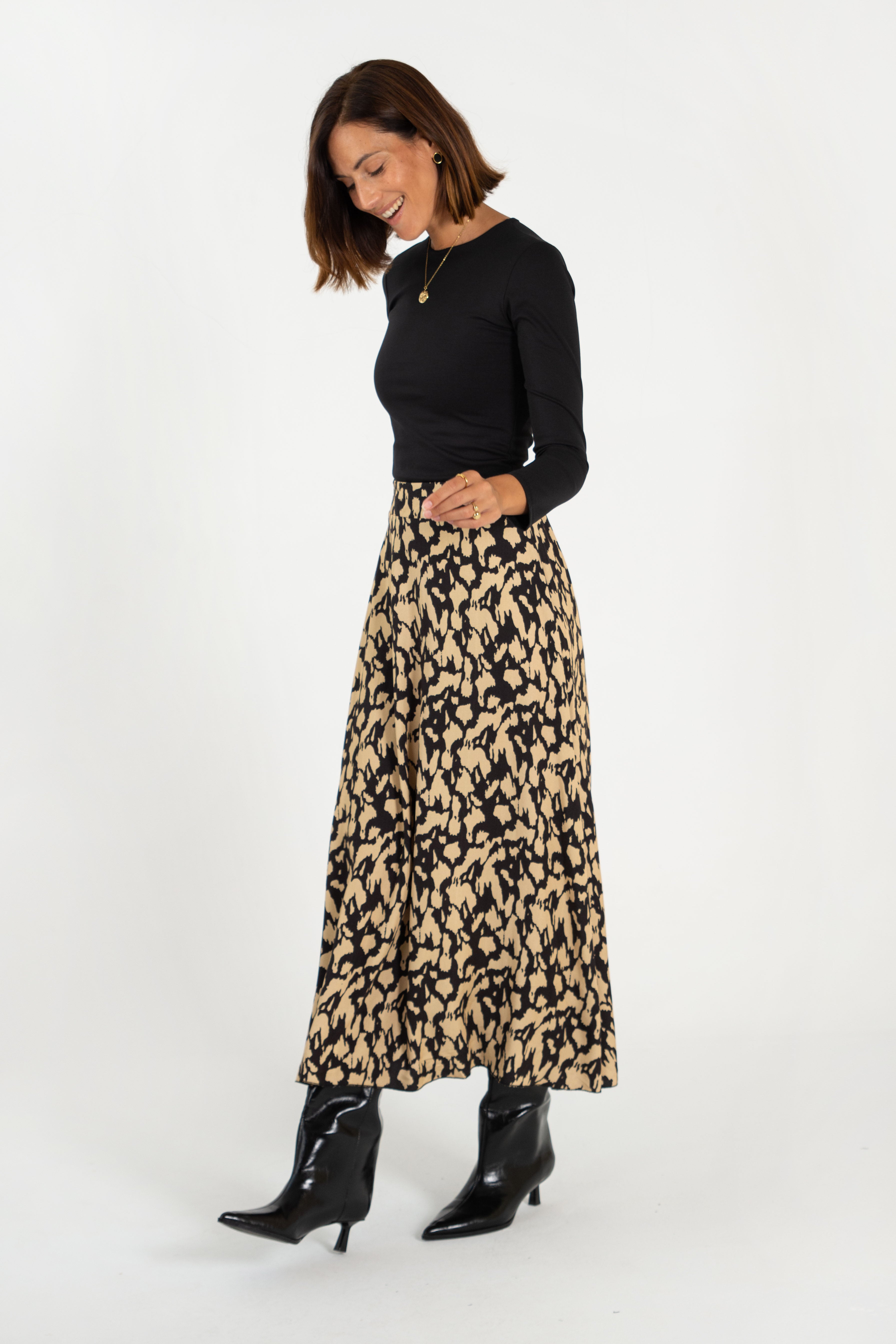 CARLA SKIRT // BLACK PRINT