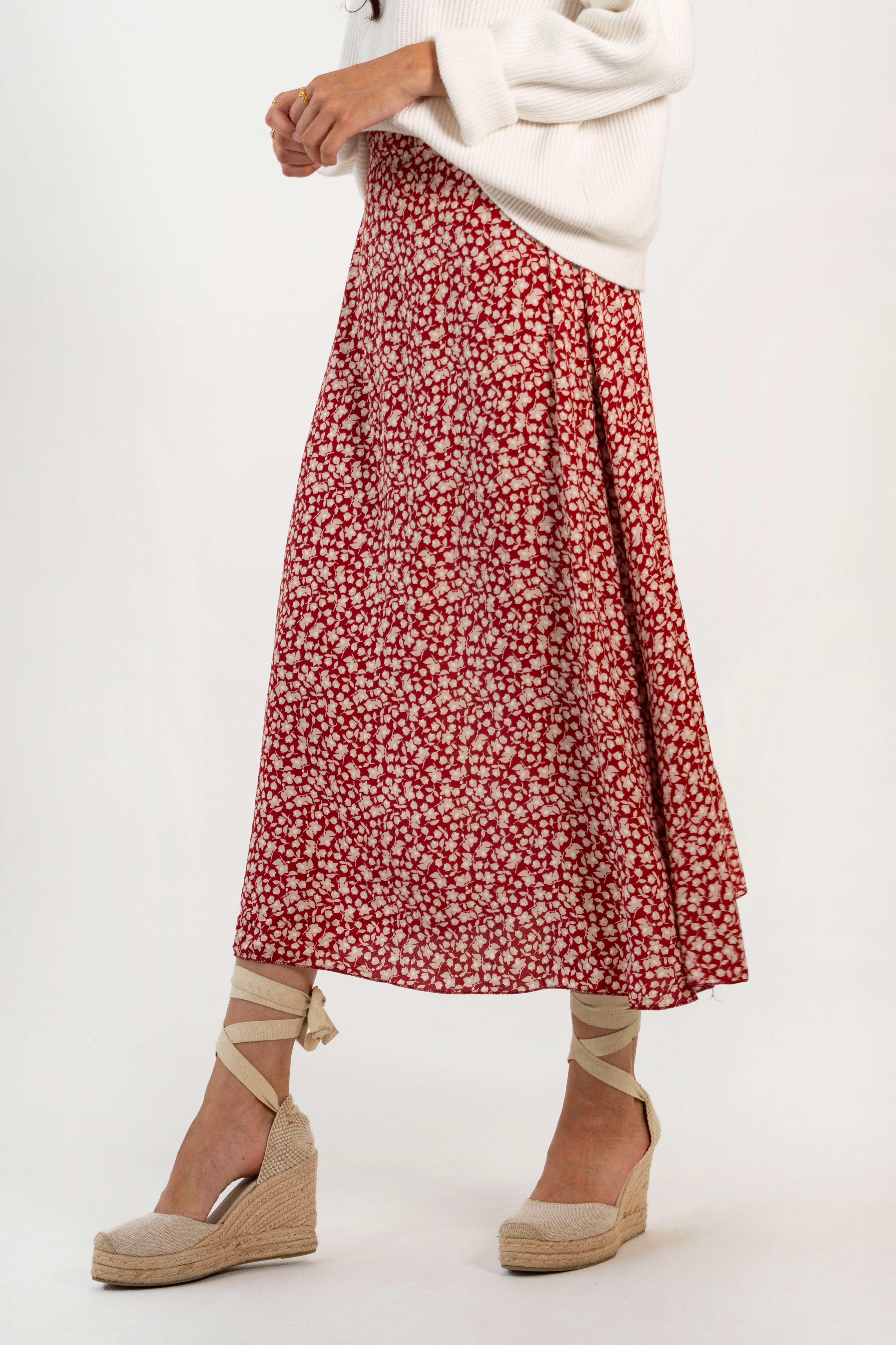 CARLA SKIRT // RED FLOWERS