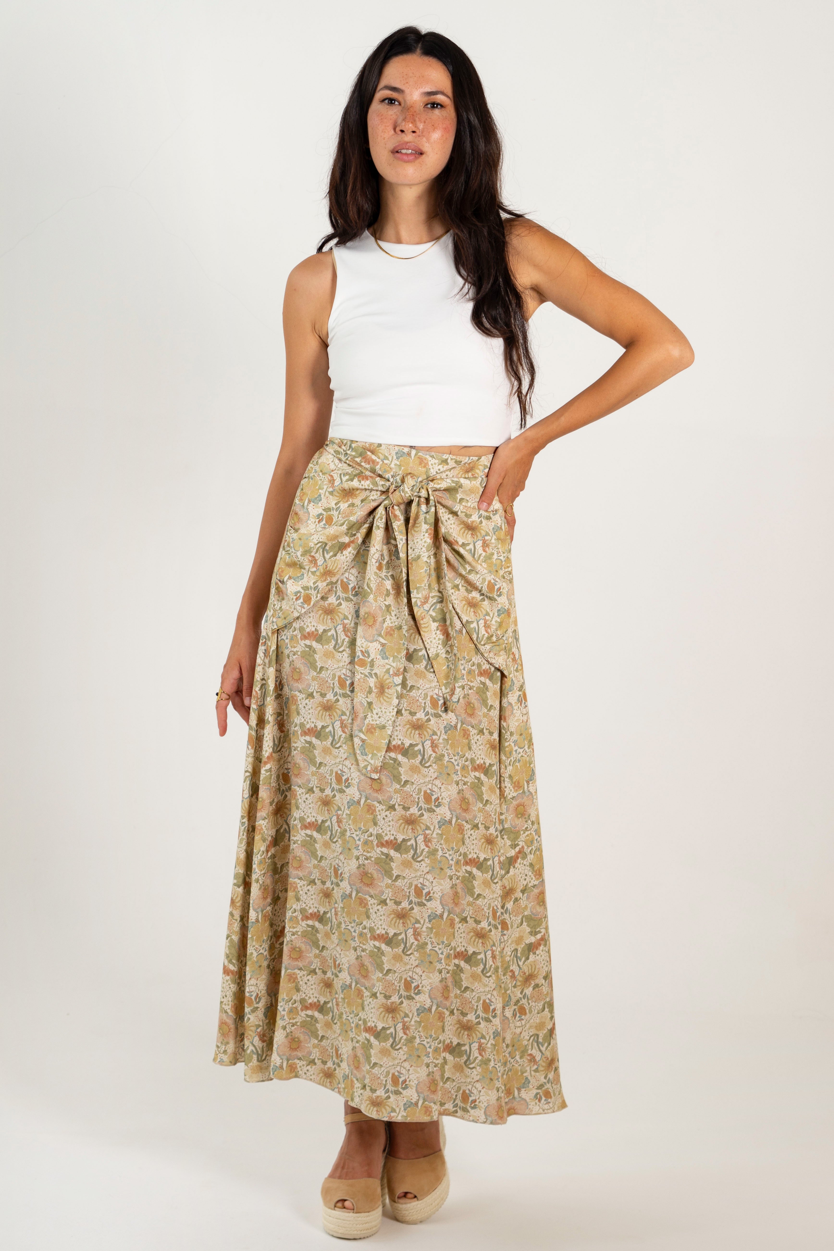 CATALINA SKIRT // GREEN FLOWERS