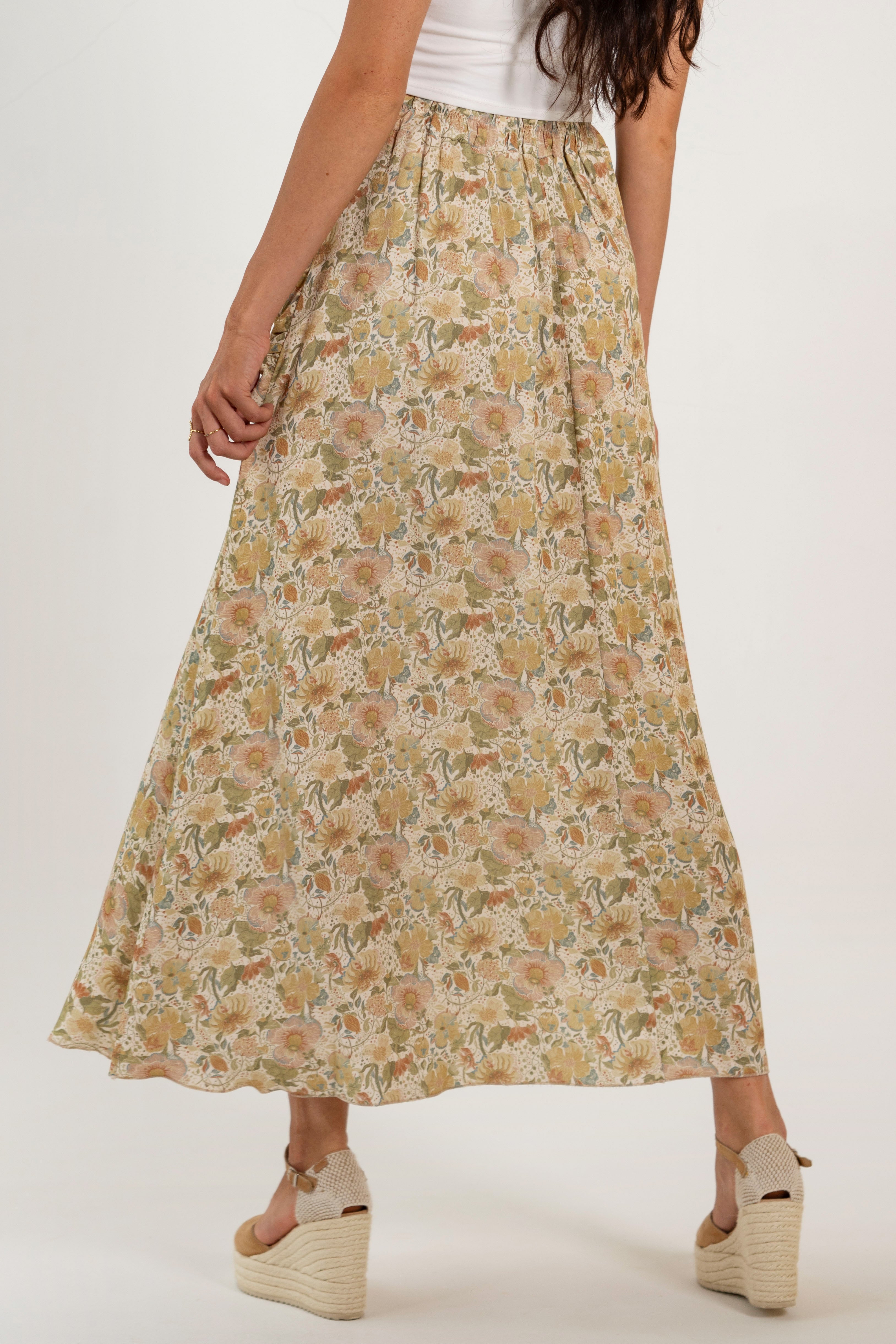 CATALINA SKIRT // GREEN FLOWERS