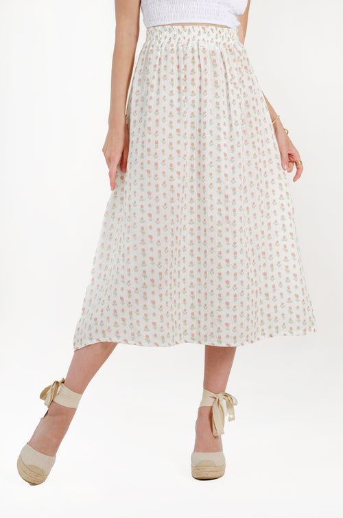 SARA SKIRT // LIGHT PINK FLOWERS image 1