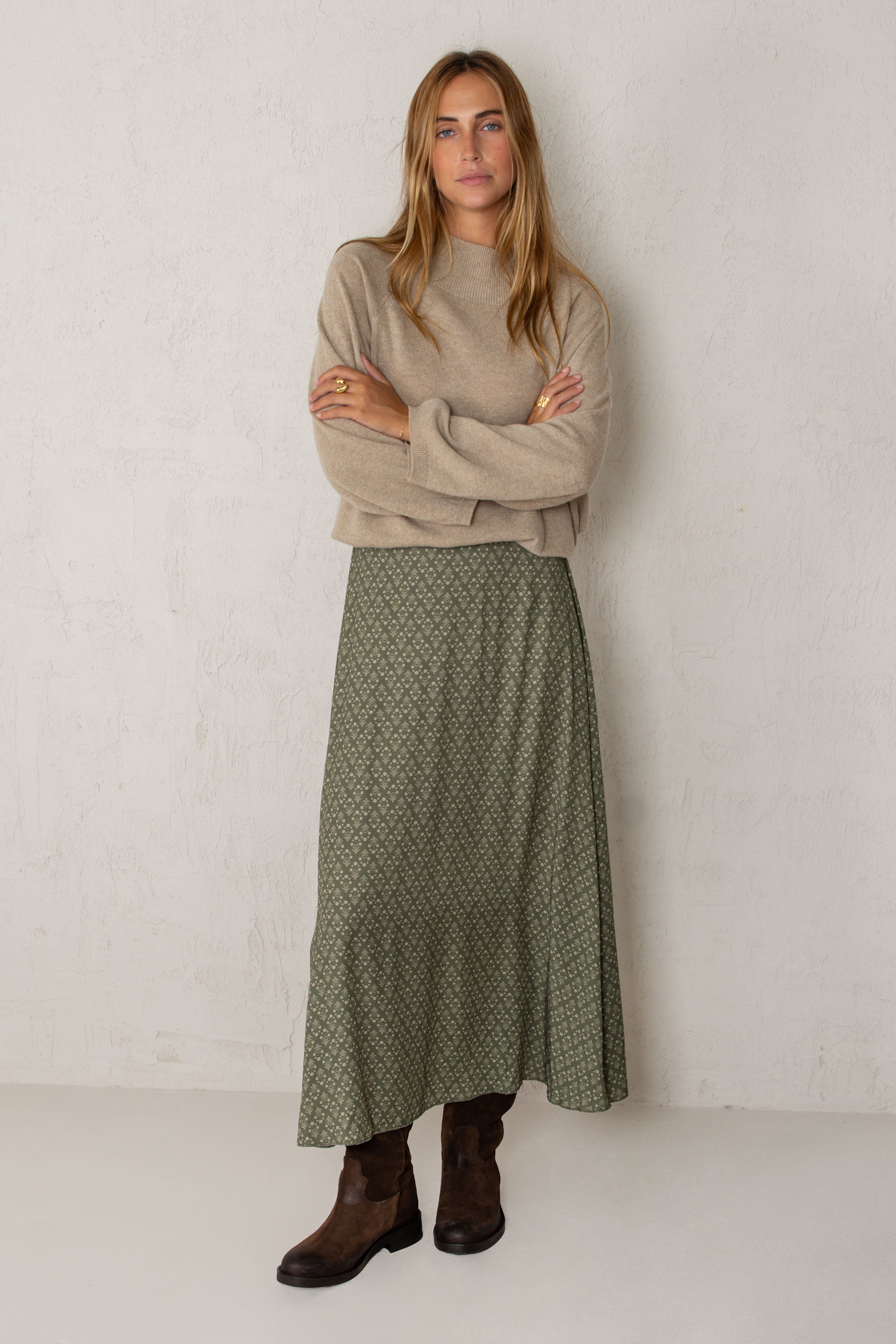 FALDA CARLA // FLORES VERDE