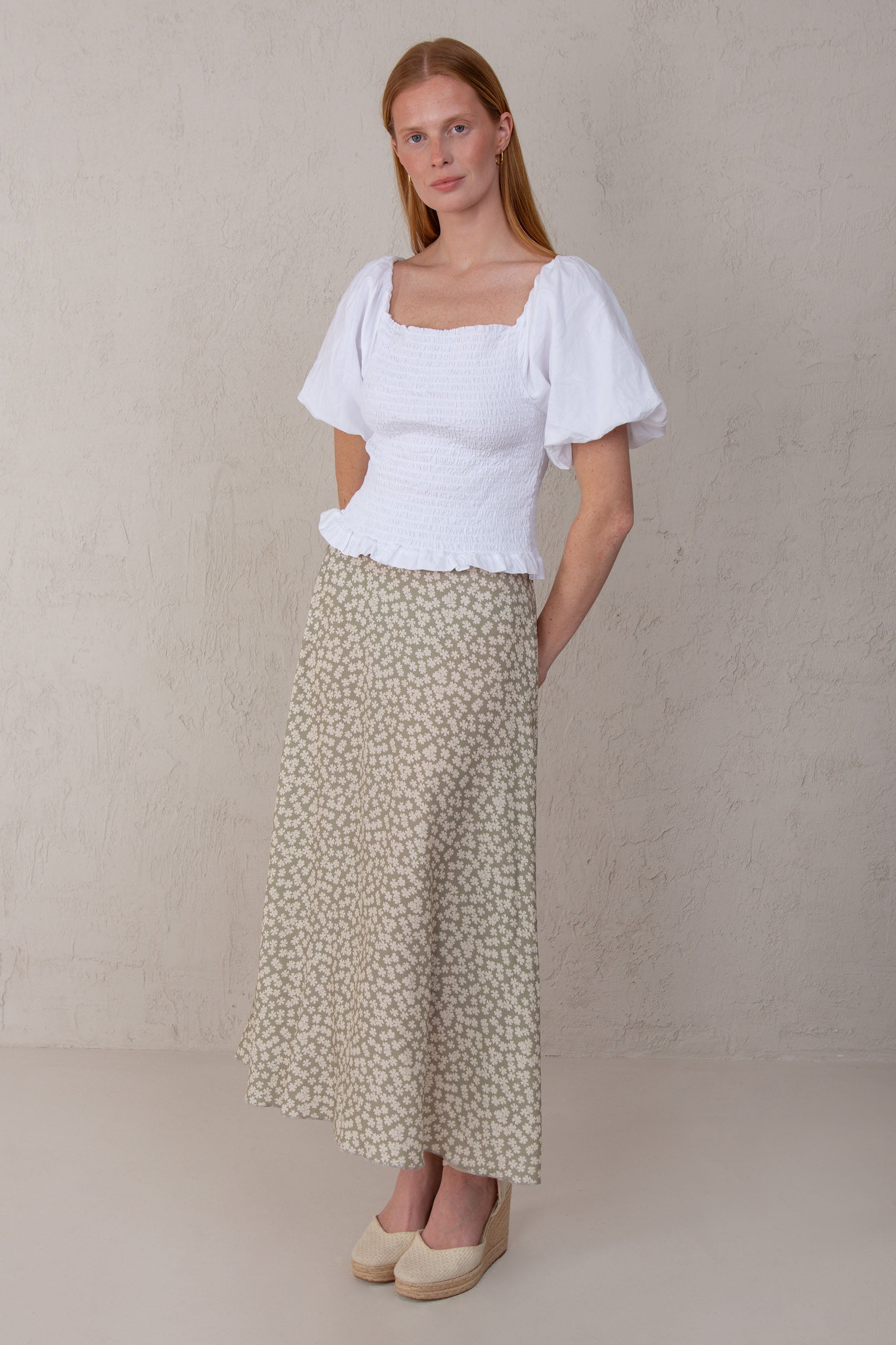 CARLA SKIRT // MINI GREEN FLOWERS