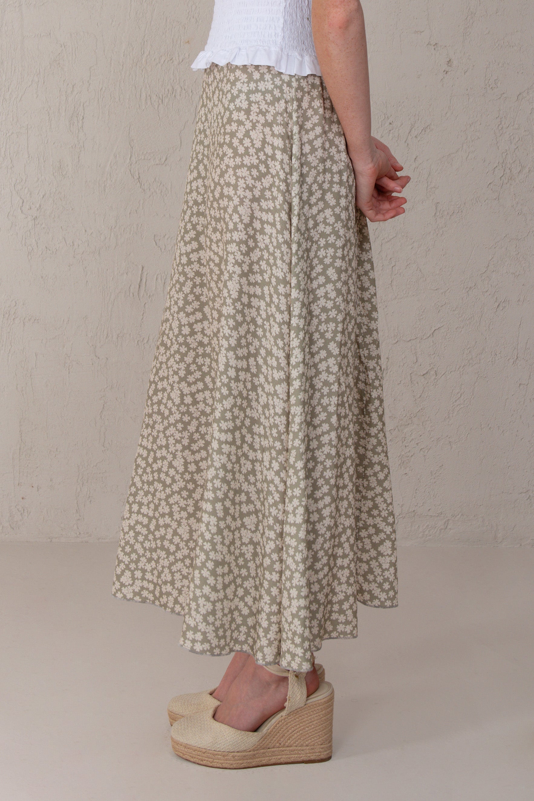 CARLA SKIRT // MINI GREEN FLOWERS