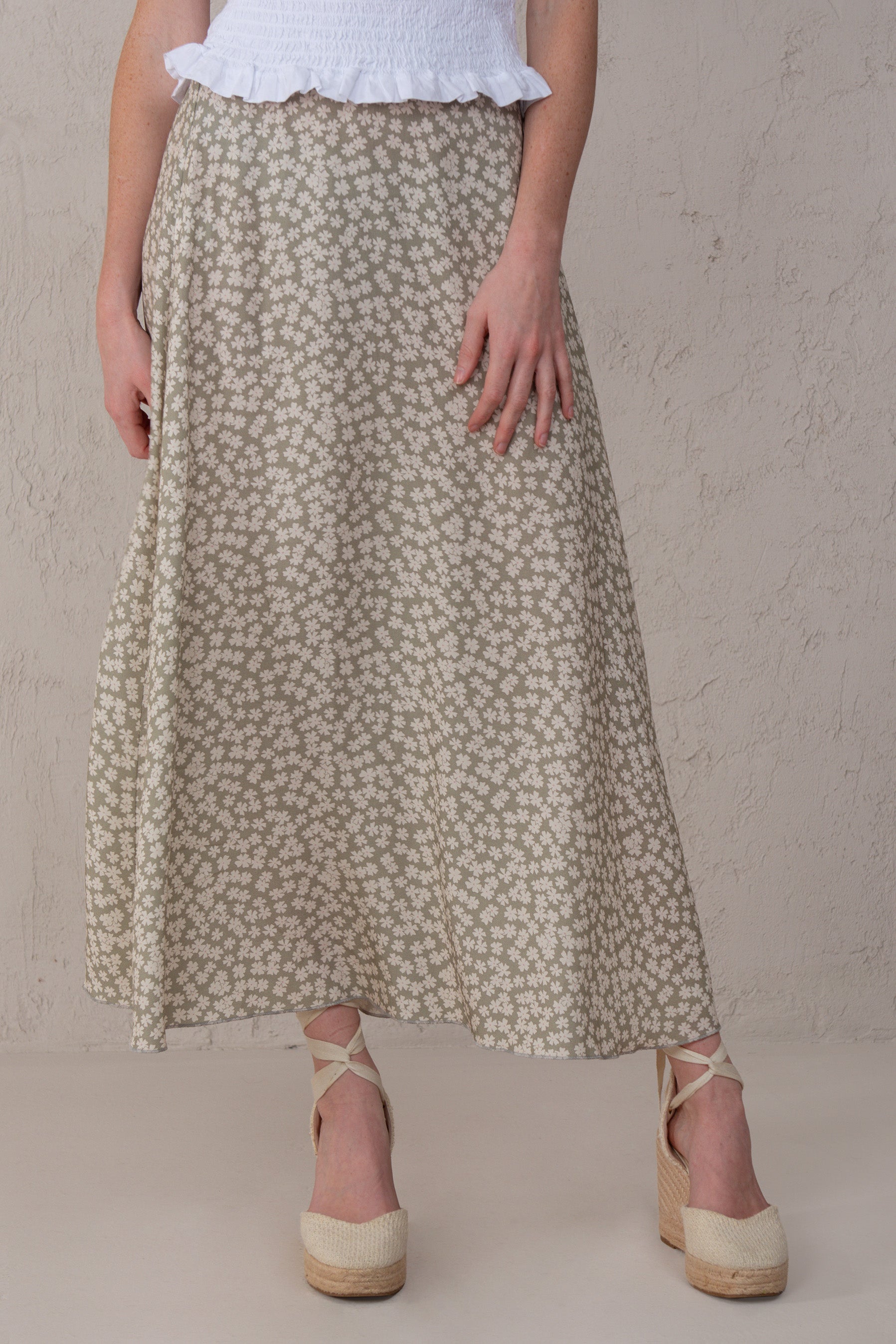 CARLA SKIRT // MINI GREEN FLOWERS