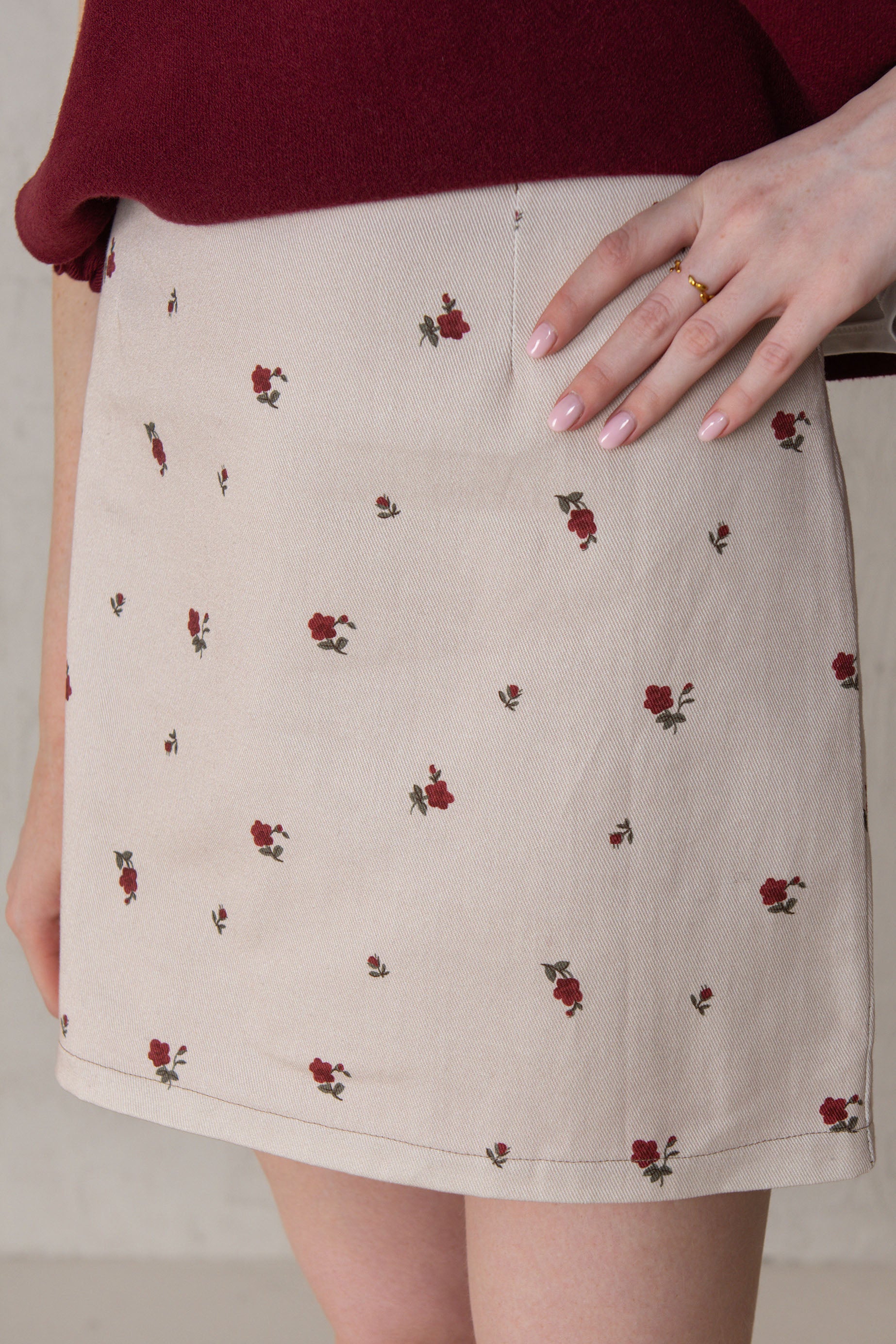 FALDA MARGOT // FLORES ROJO