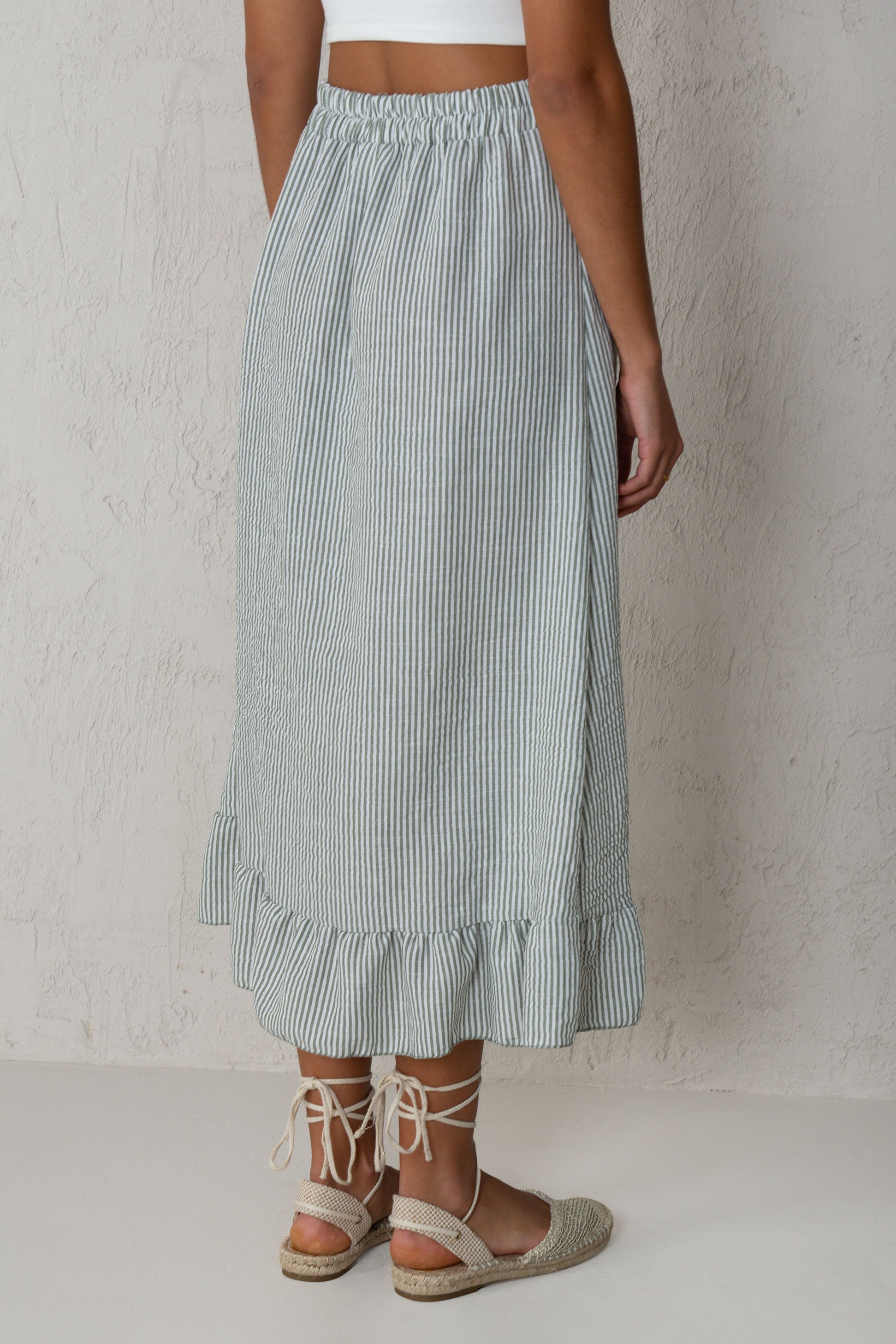JASMINE SKIRT // GREEN STRIPES