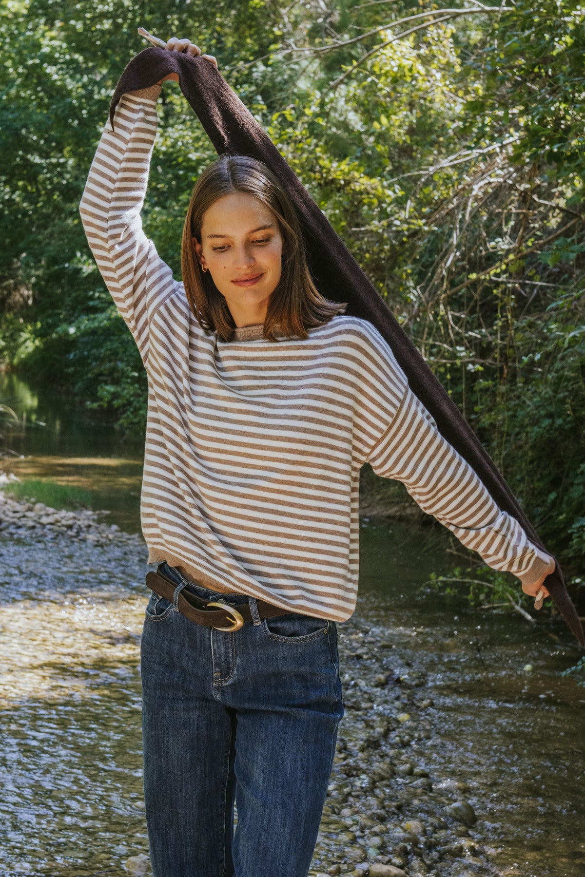 JERSEY GRETA // RAYAS TAUPE