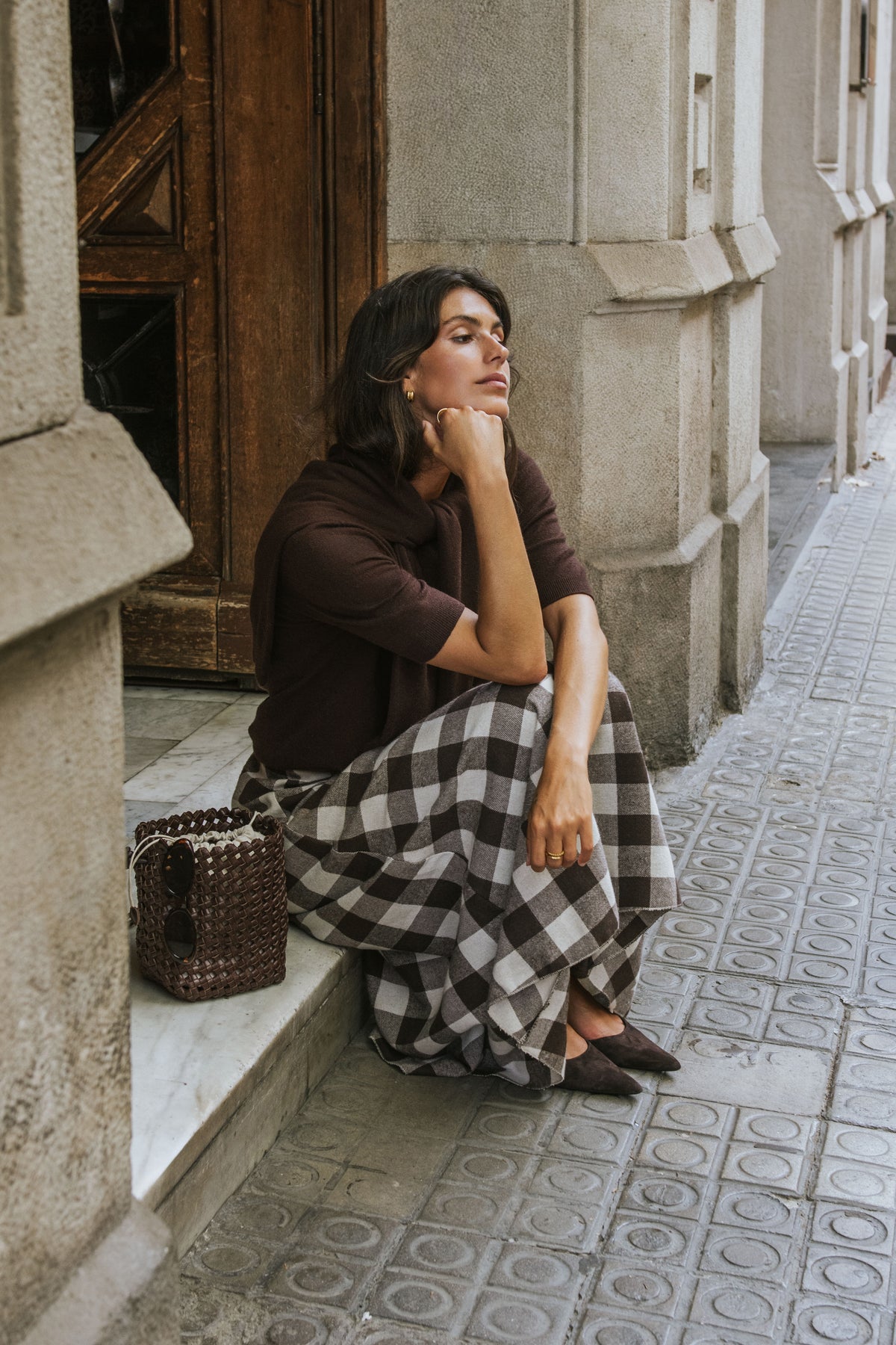 FALDA CARLA // CUADROS MARRÓN