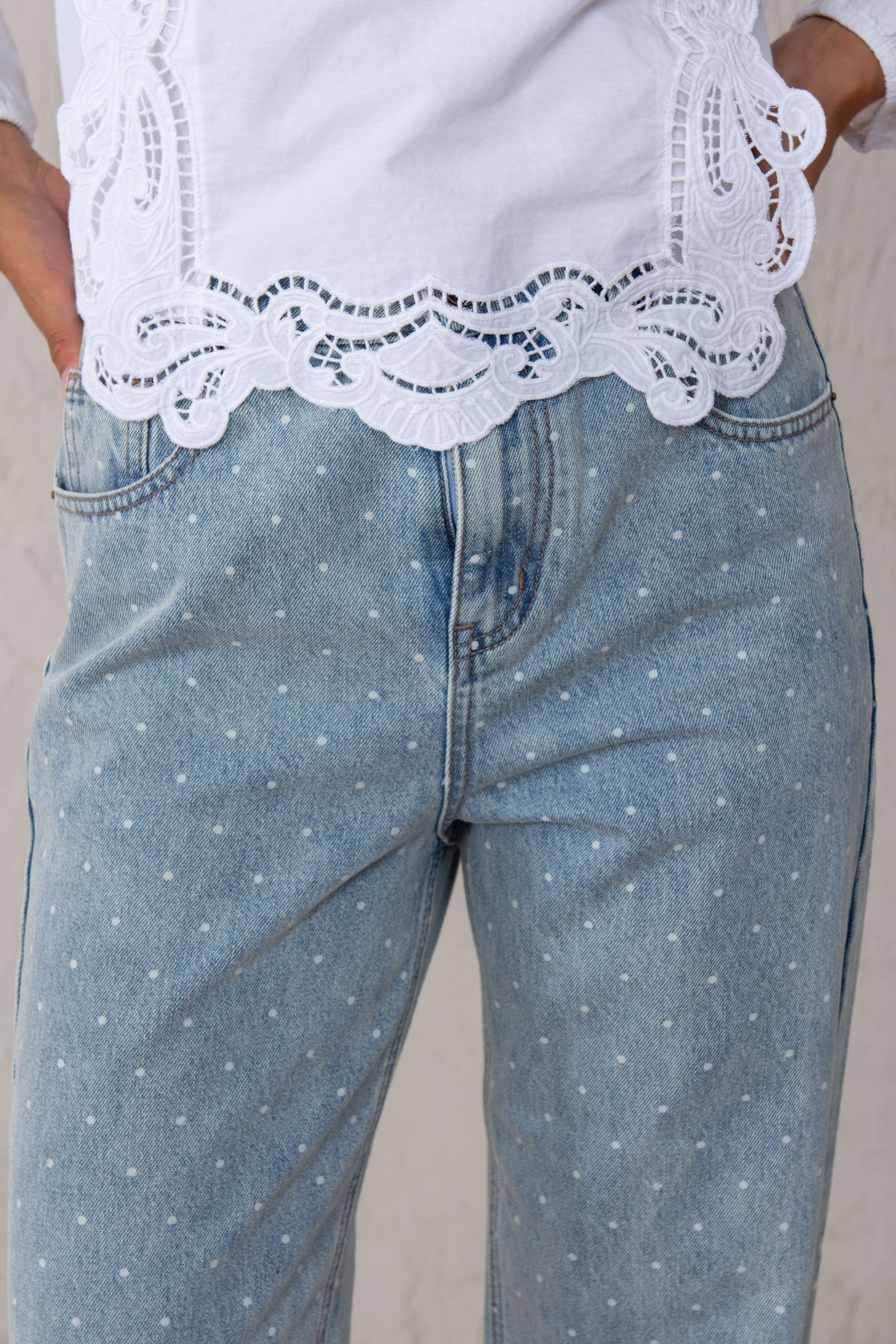 CARMEN JEANS // POLKA DOT DENIM