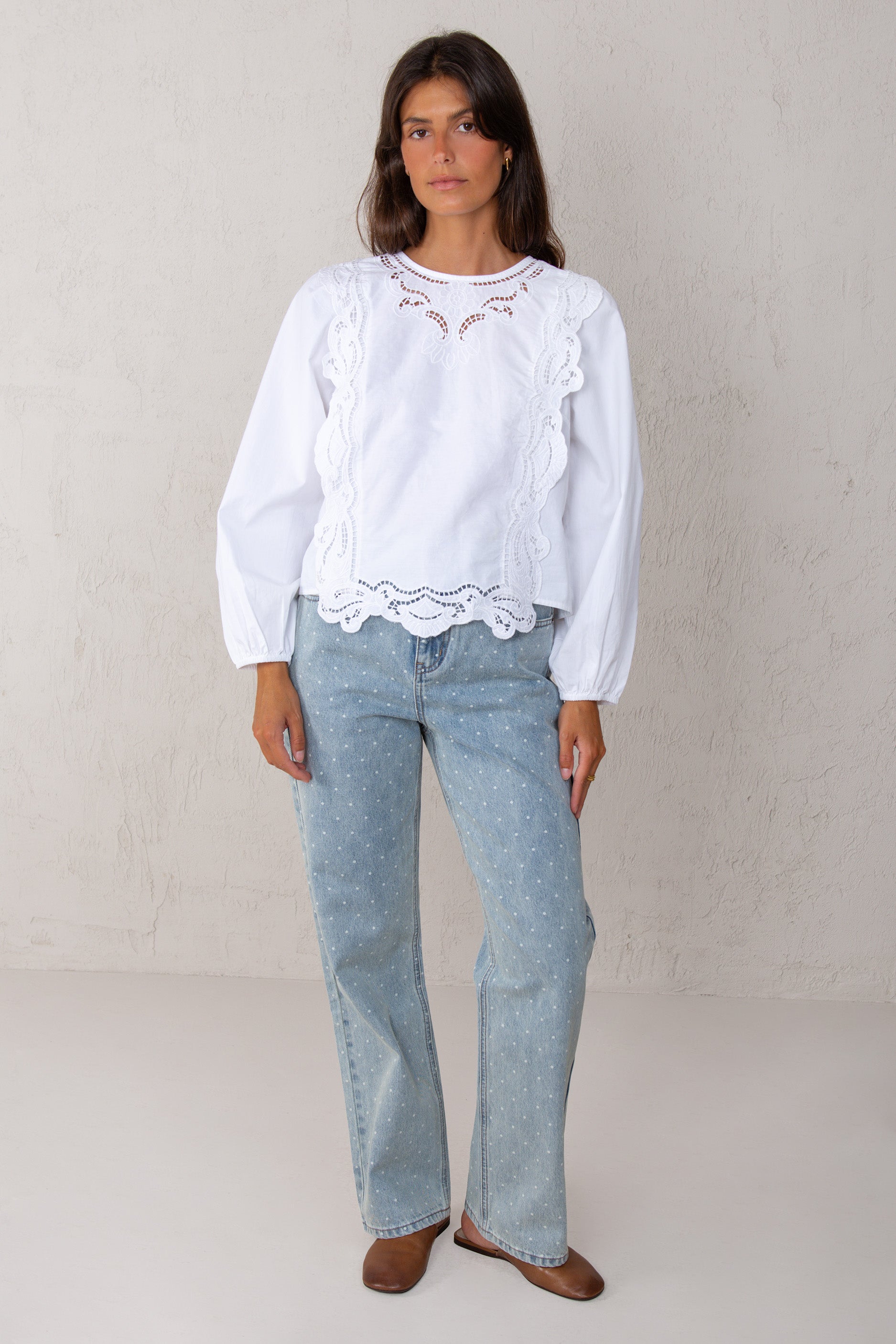 CARMEN JEANS // POLKA DOT DENIM
