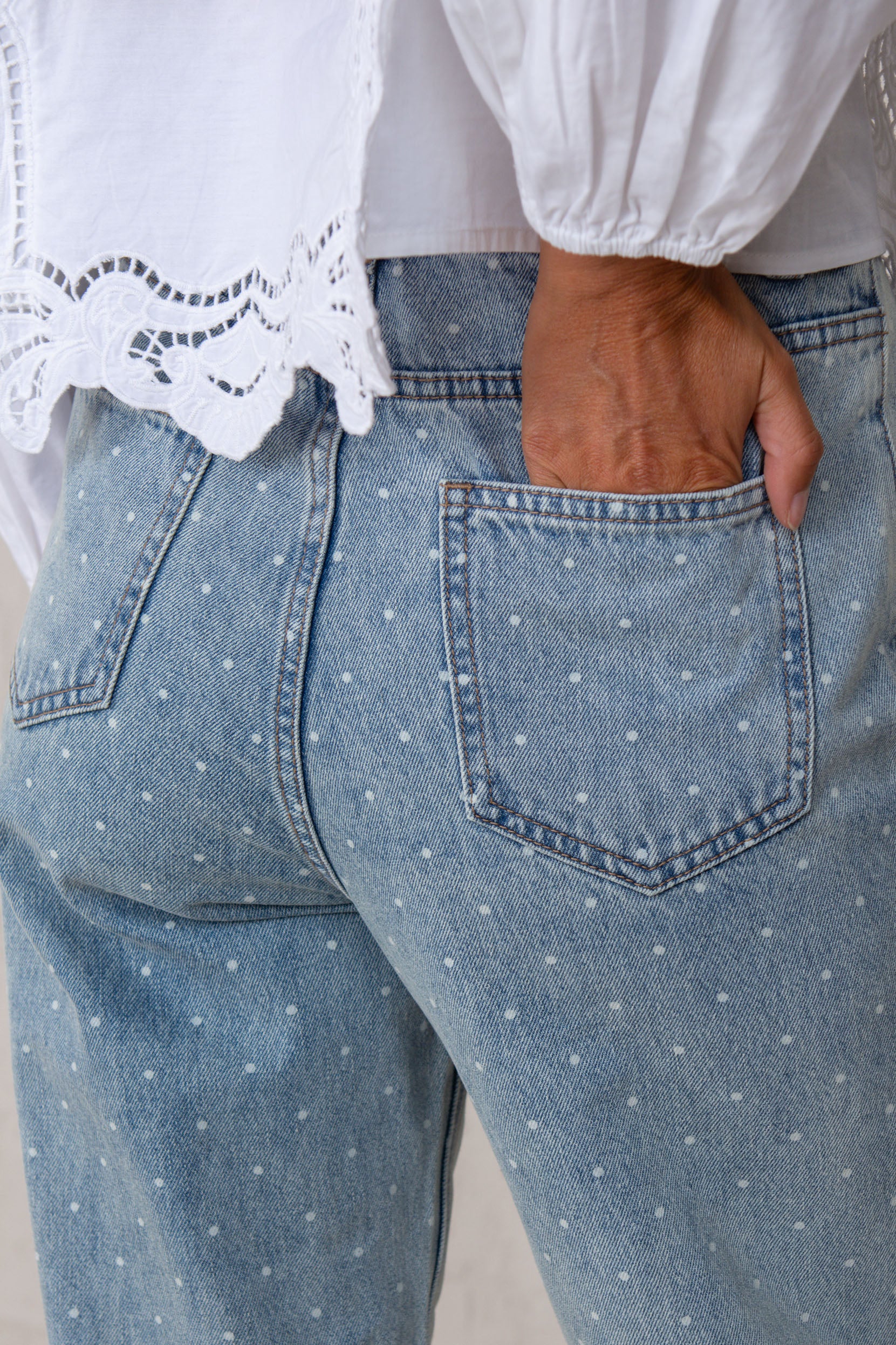 CARMEN JEANS // POLKA DOT DENIM