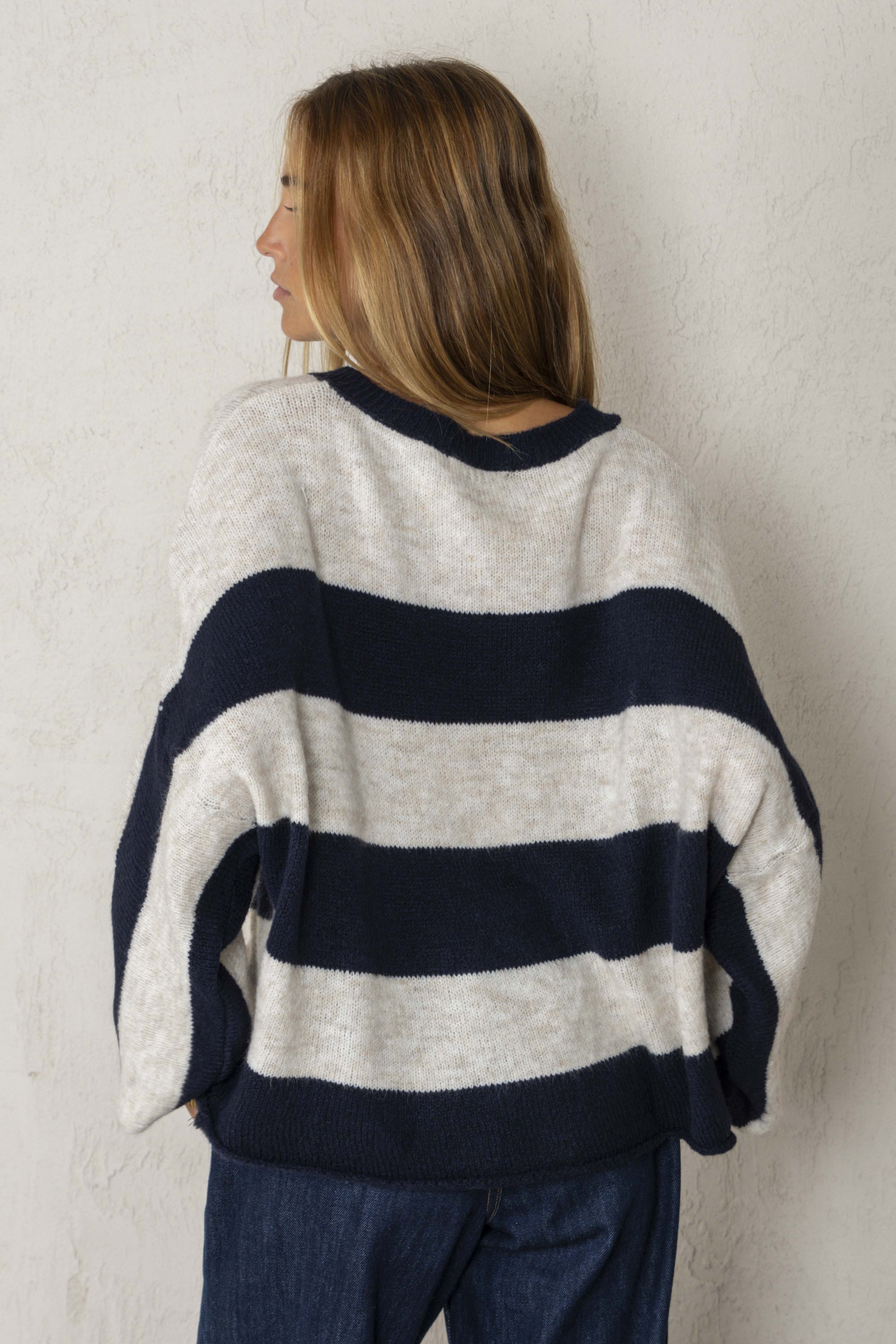 MARTINA SWEATER // DARK BLUE STRIPES