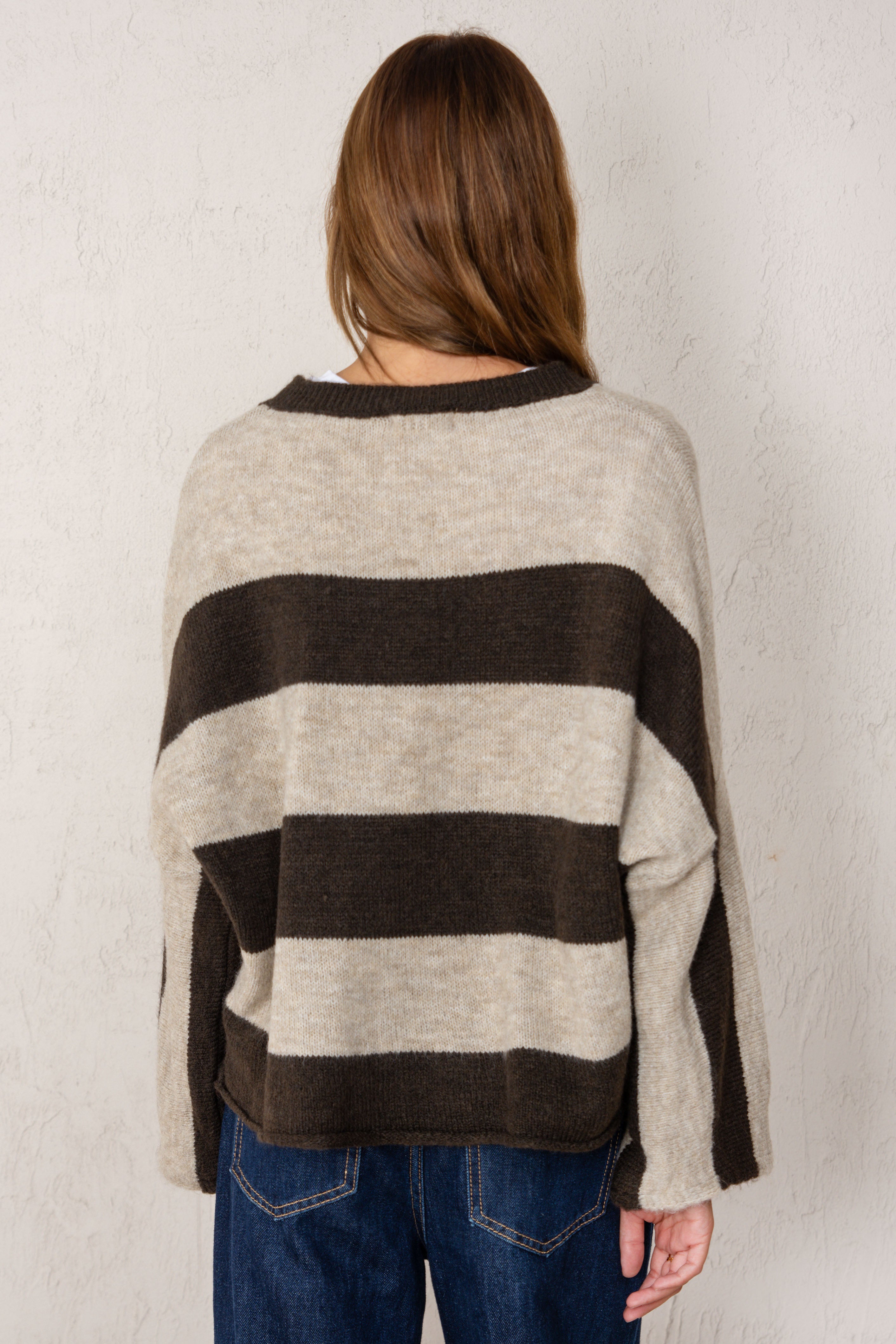 JERSEY MARTINA // RAYAS MARRÓN OSCURO