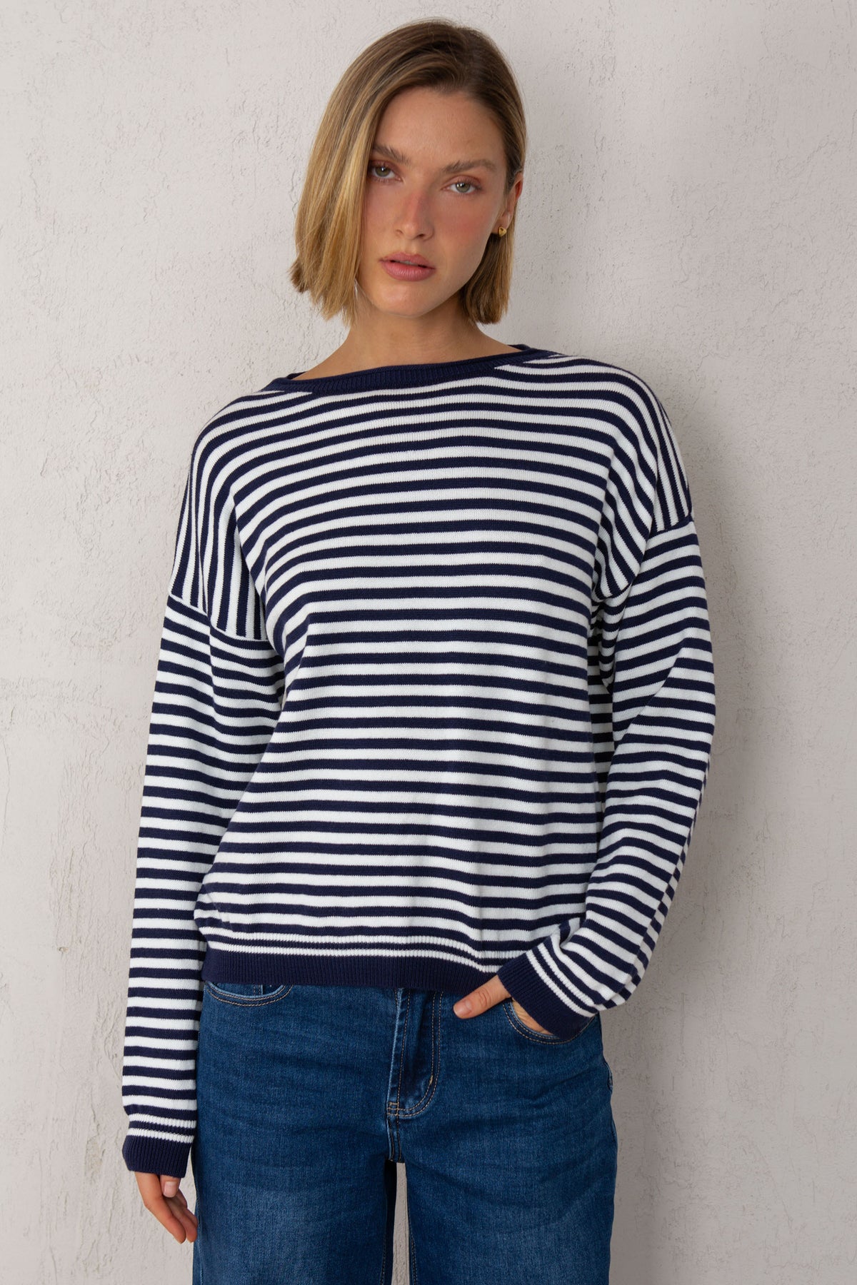 JERSEY GRETA // RAYAS NAVY