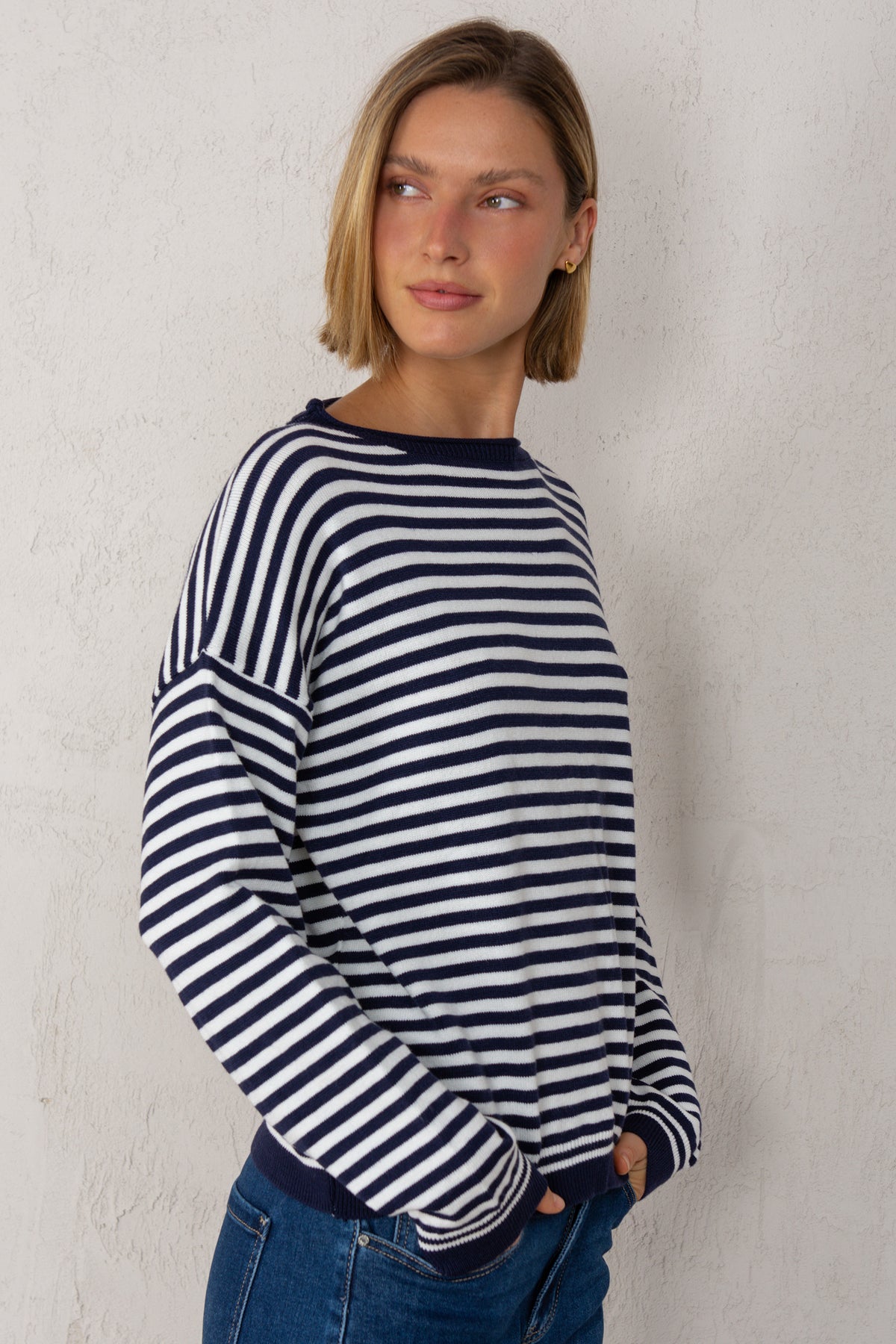 JERSEY GRETA // RAYAS NAVY