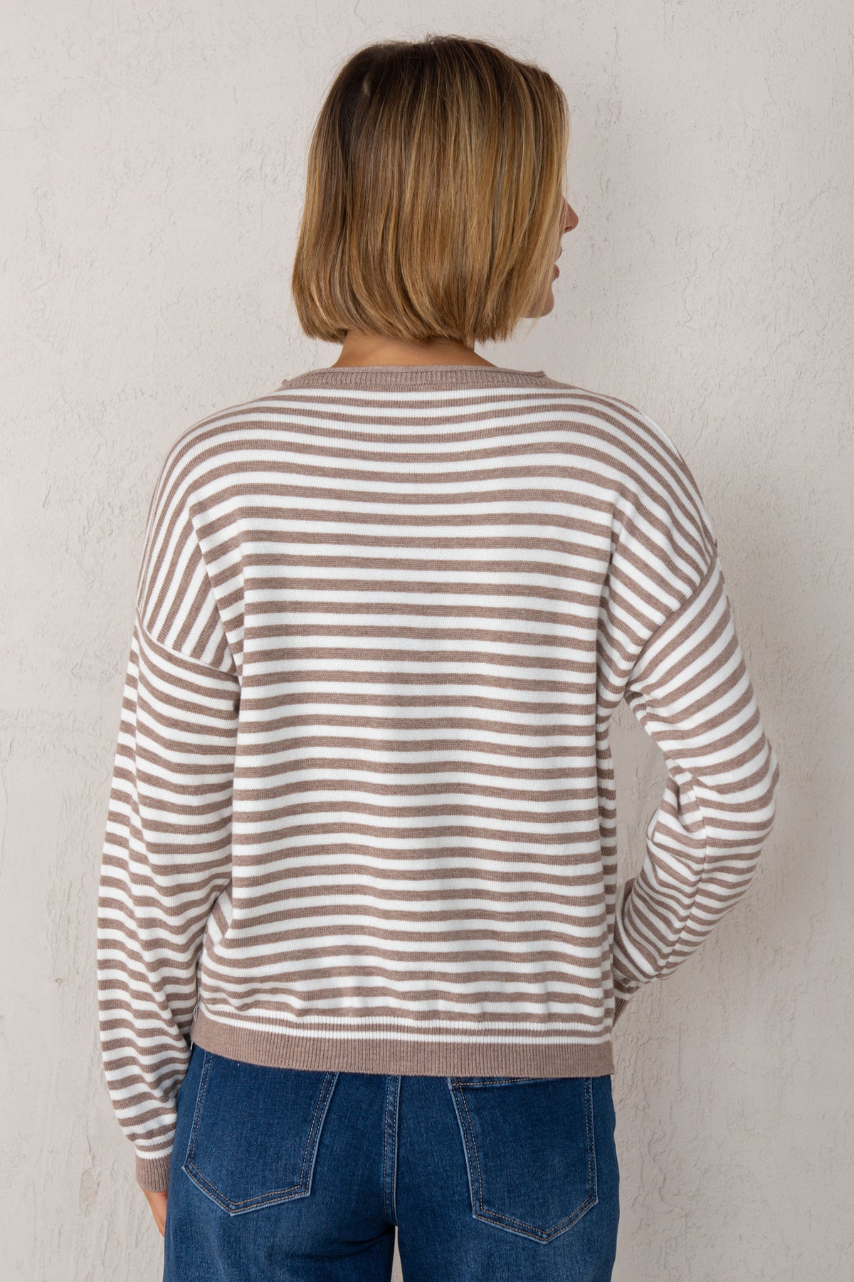 JERSEY GRETA // RAYAS TAUPE