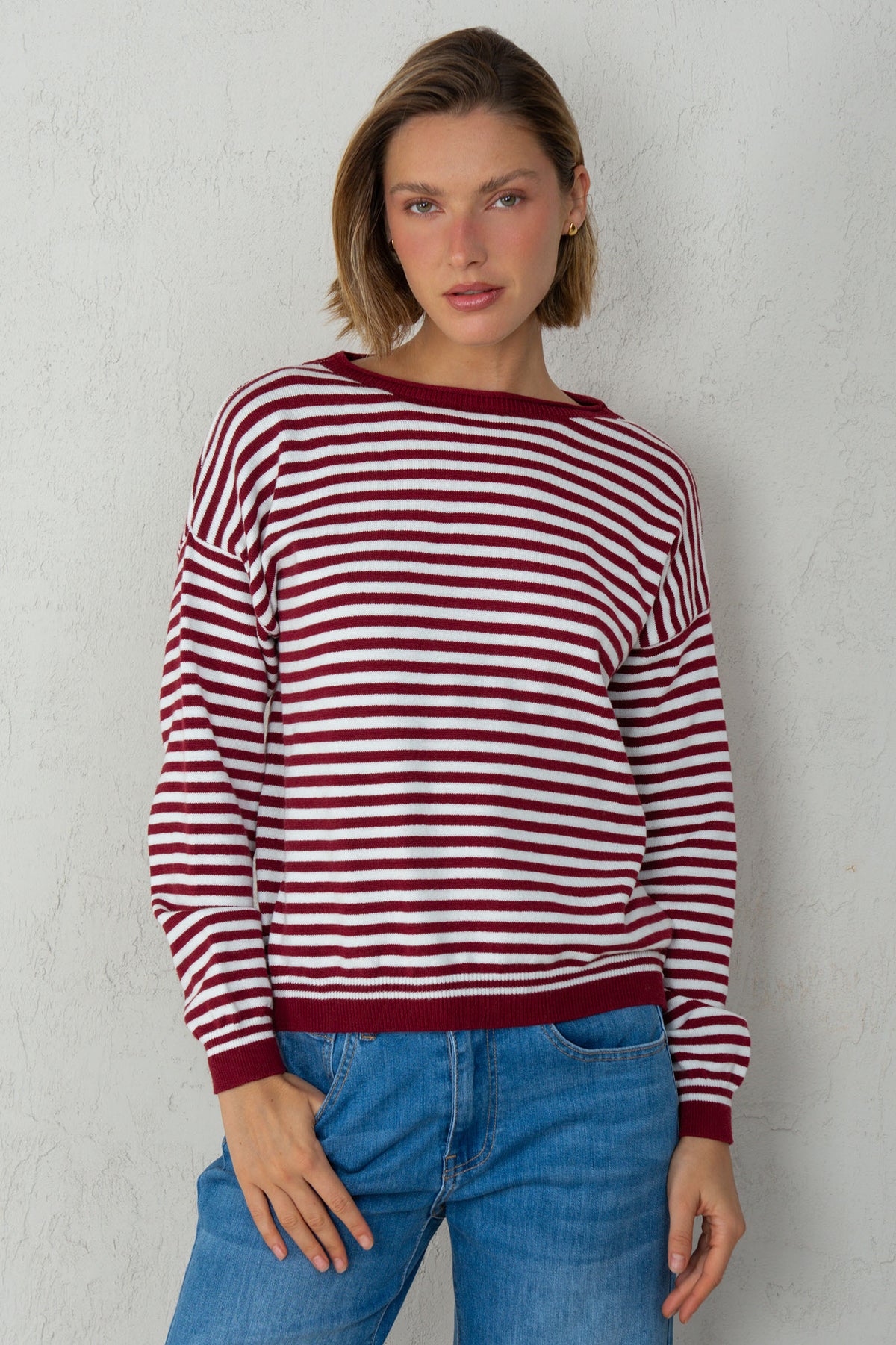 JERSEY GRETA // RAYAS GRANATE