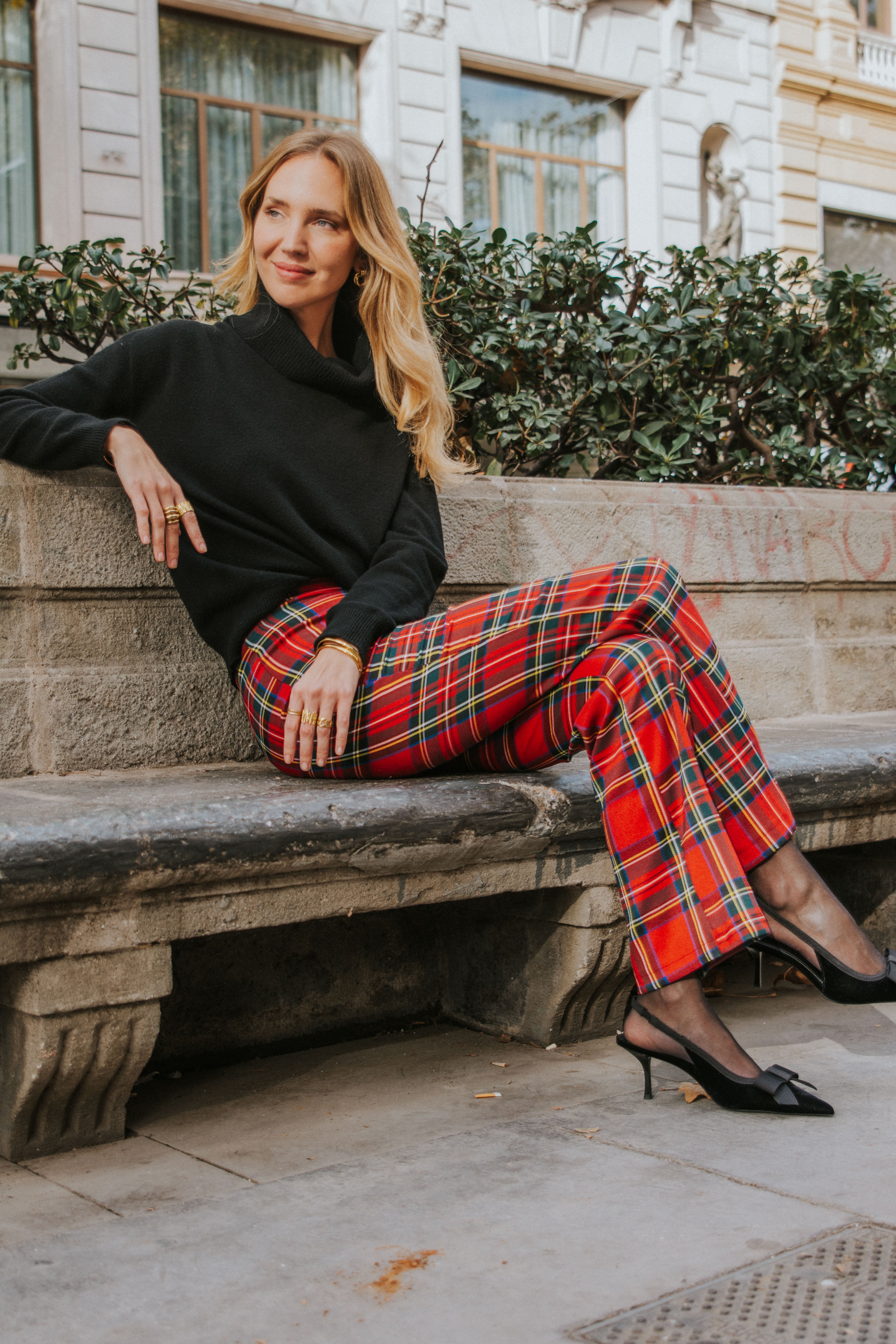 MARIA PANTS // RED TARTAN