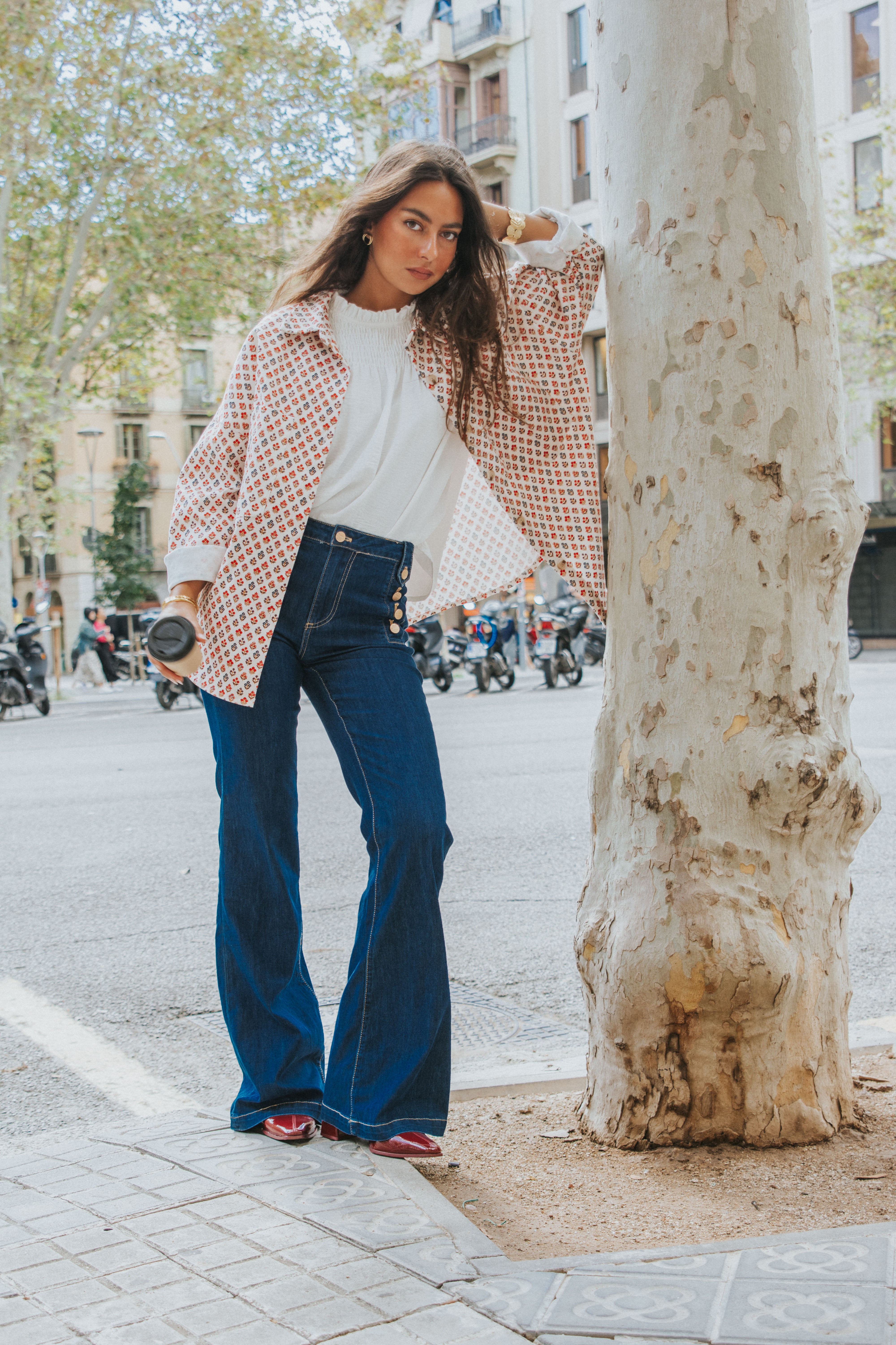 CHAQUETA CELIA // FLORES ROJO