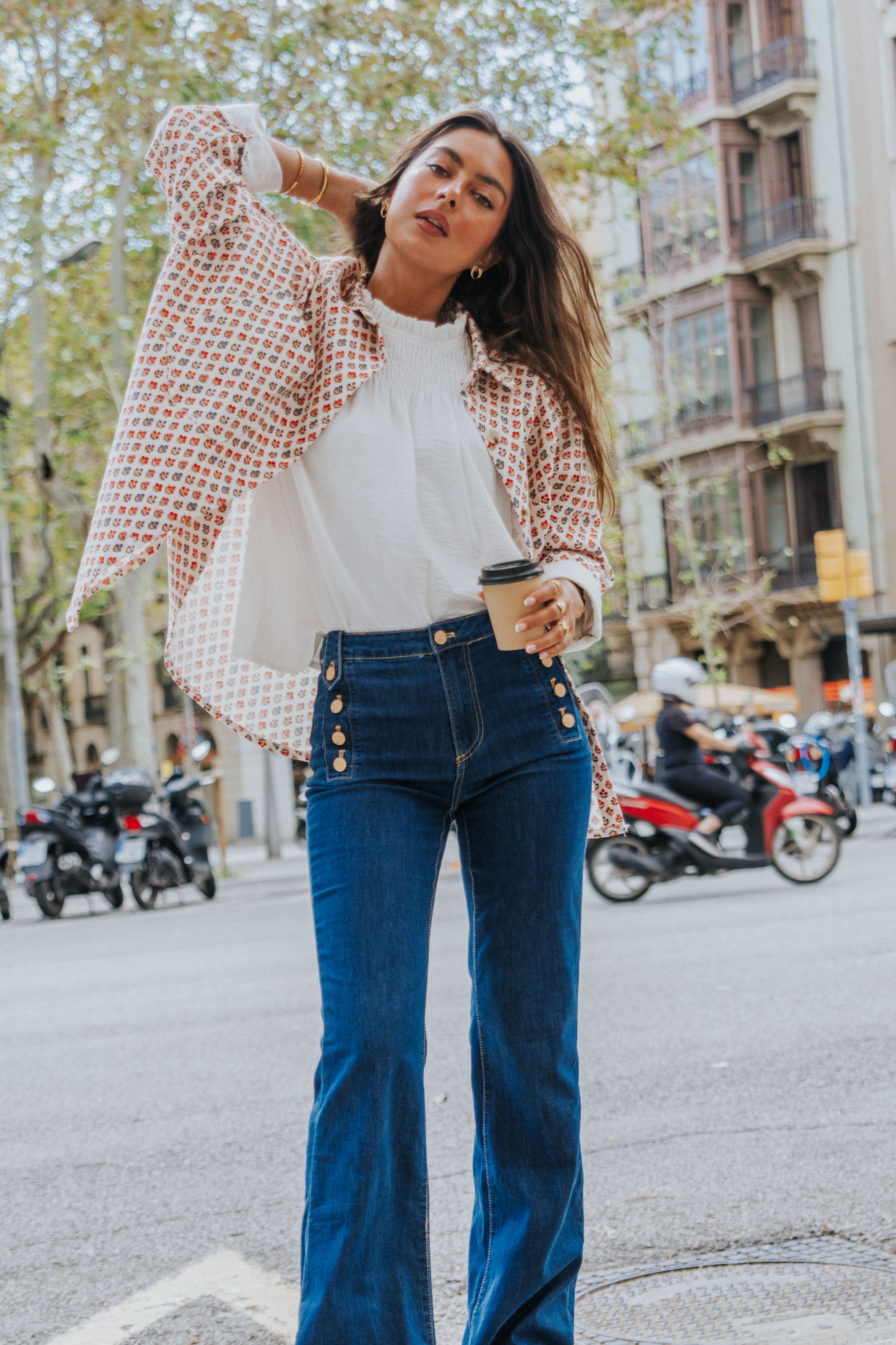 CHAQUETA CELIA // FLORES ROJO