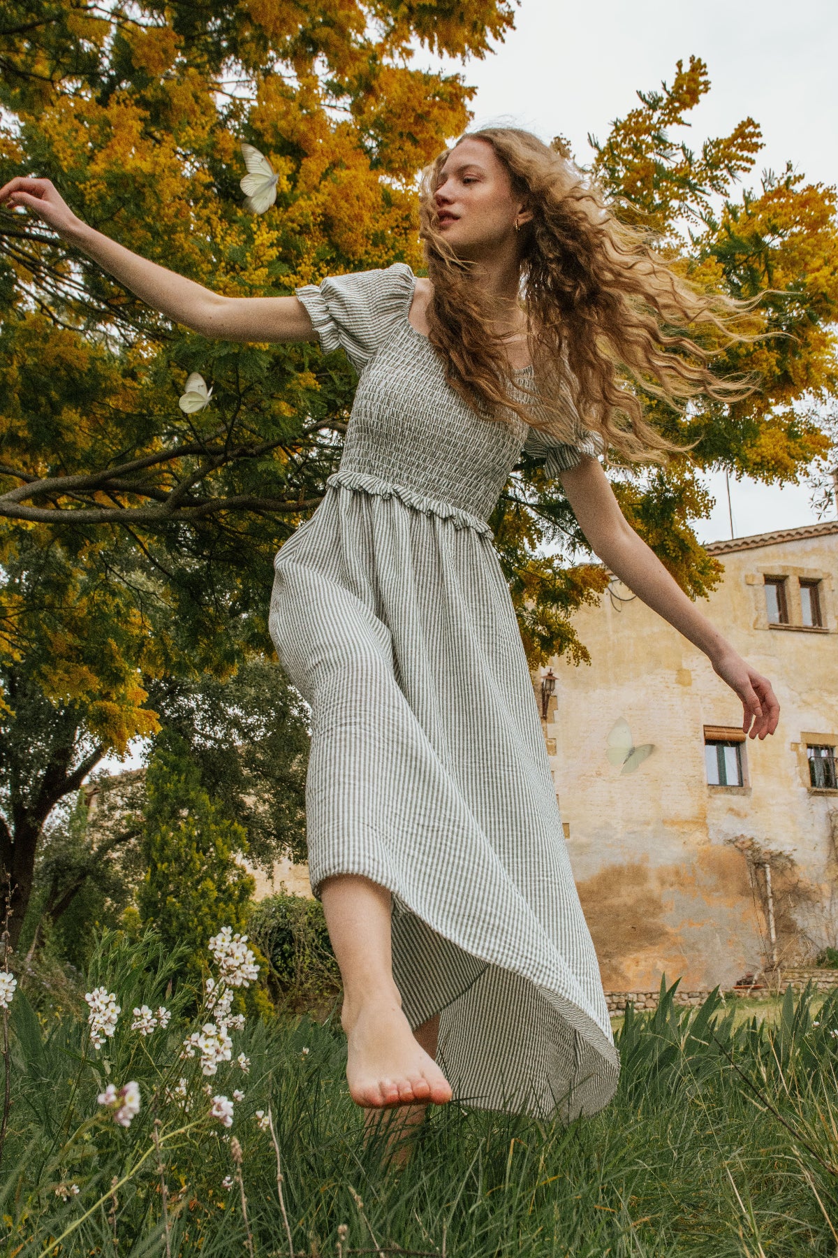 CATALINA DRESS // GREEN STRIPES