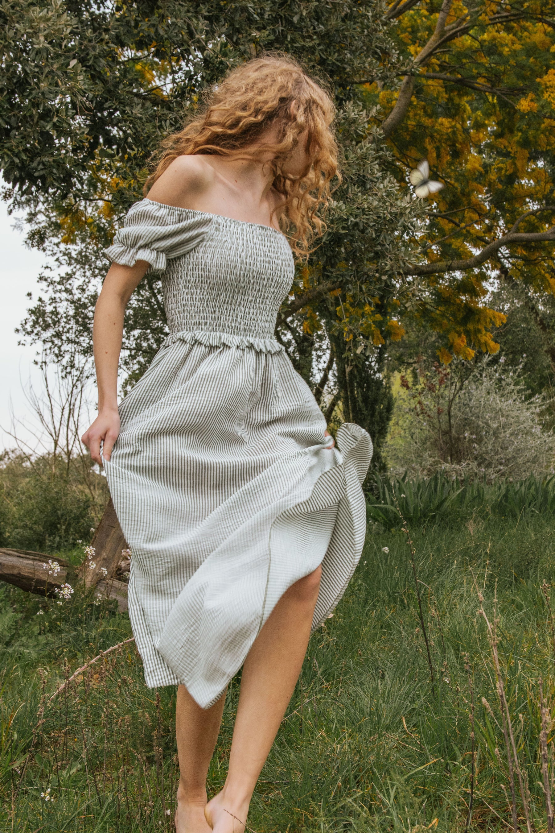 CATALINA DRESS // GREEN STRIPES