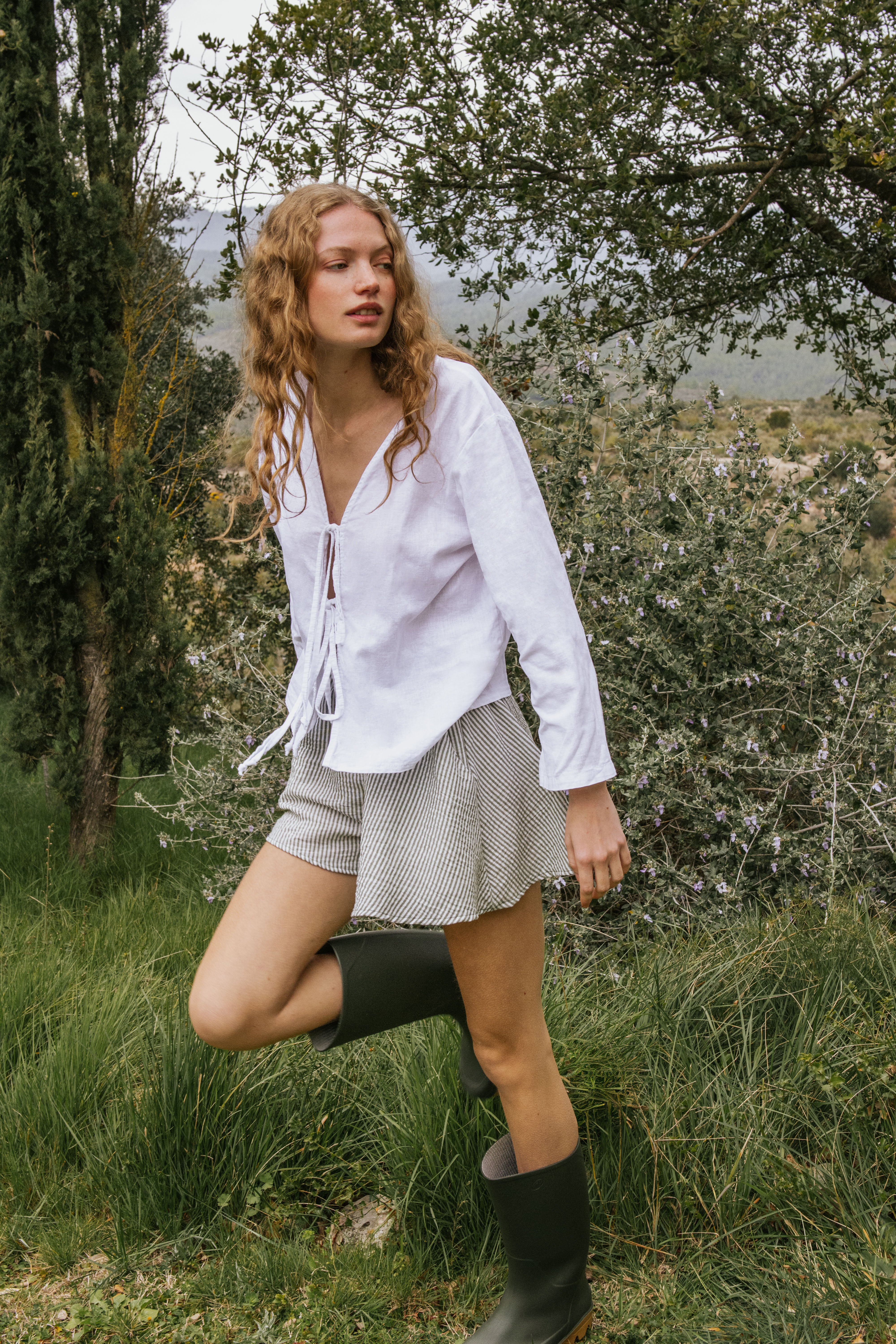 SHORT MINERVA // RAYAS VERDE