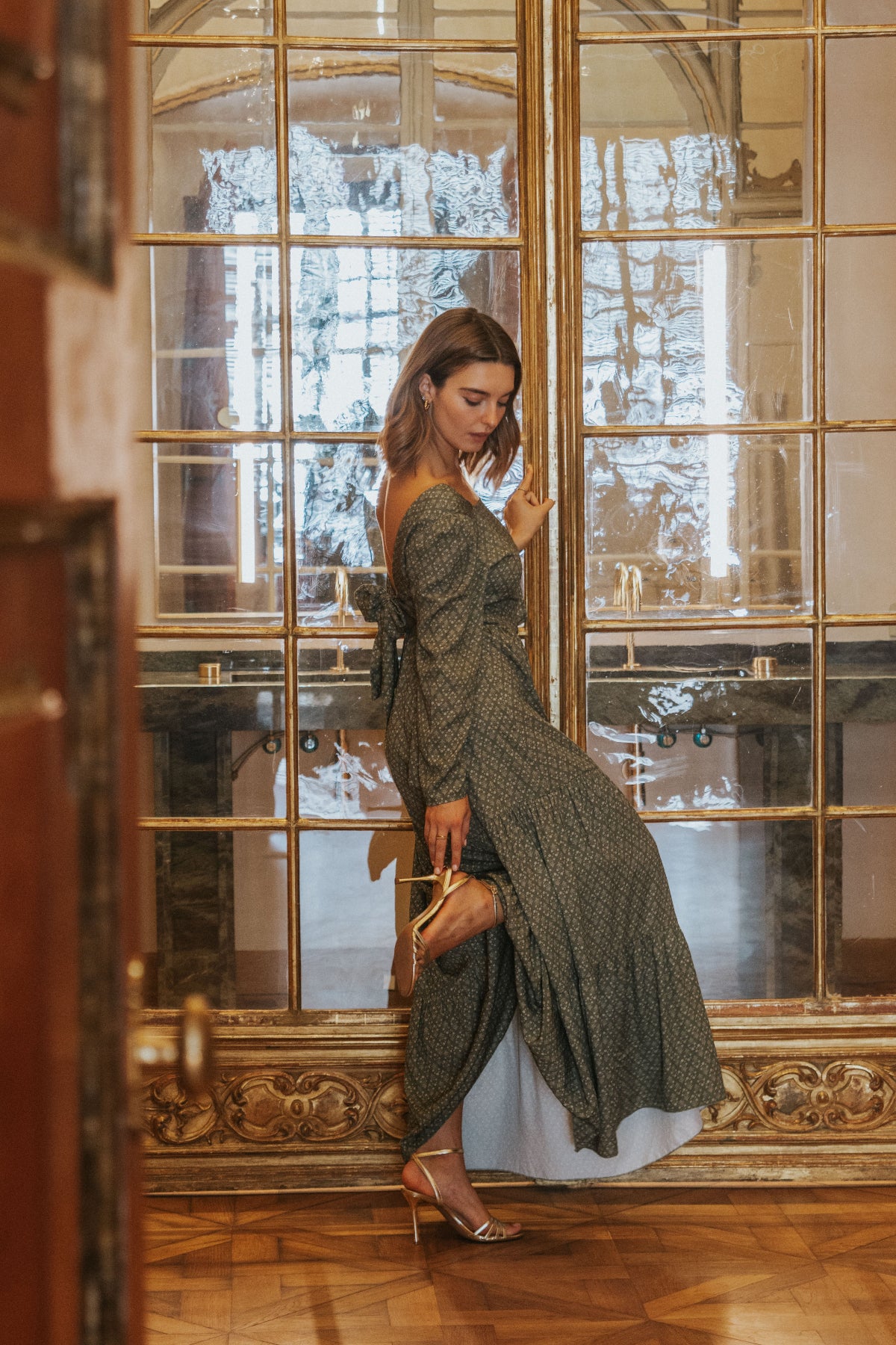 VESTIDO ALEJANDRA // FLORES VERDE