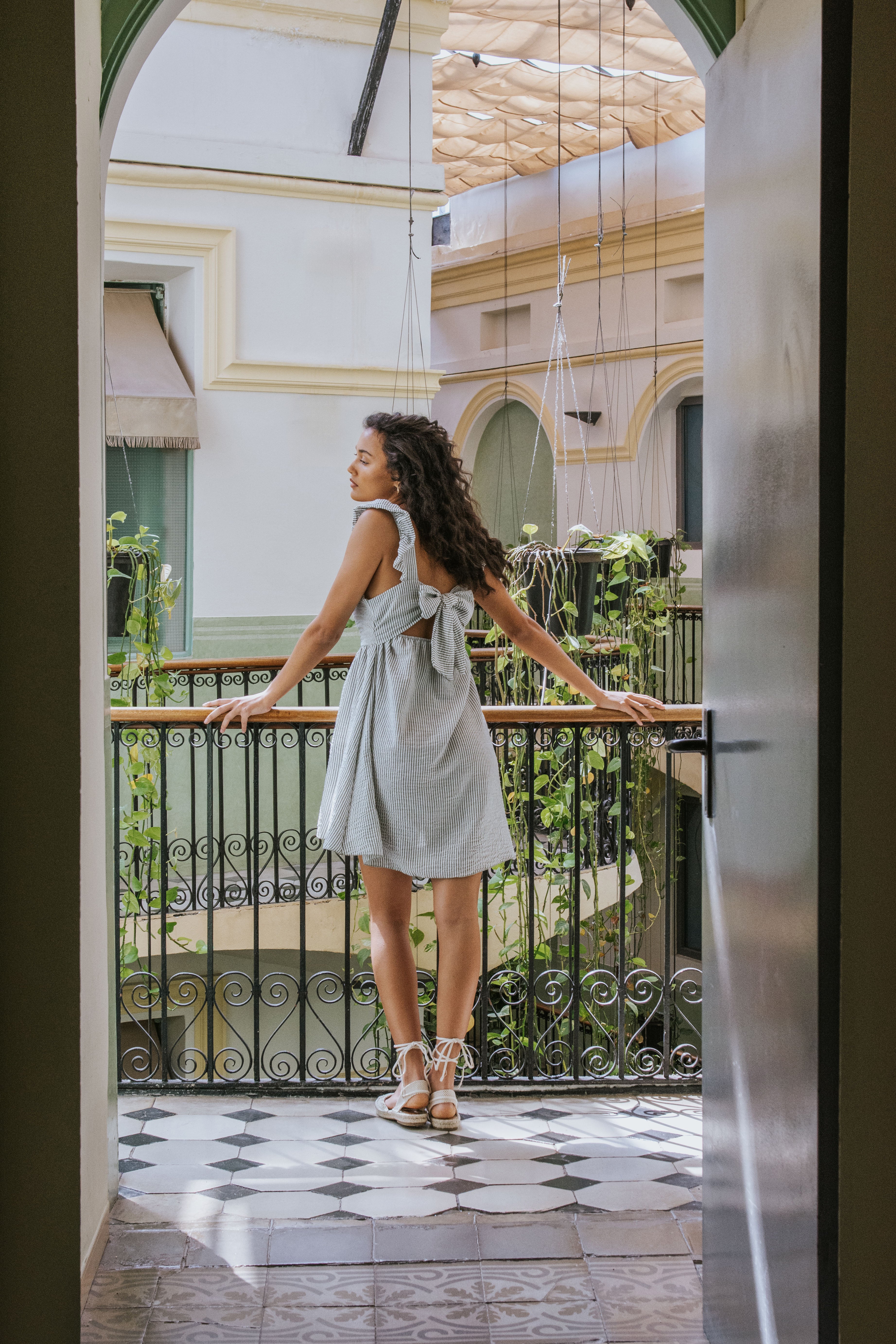 VERA DRESS // GREEN STRIPES