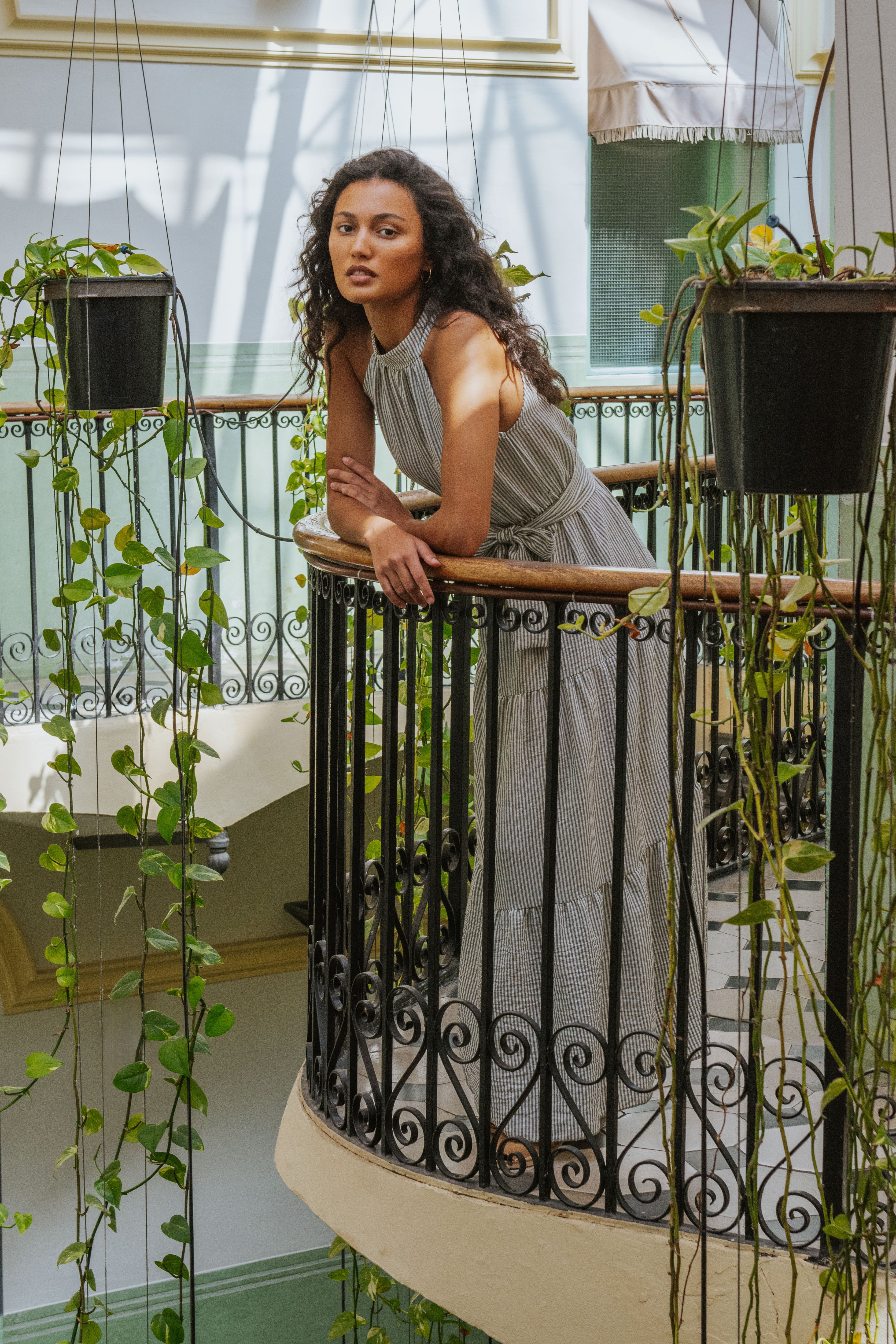 DALIA DRESS // GREEN STRIPES